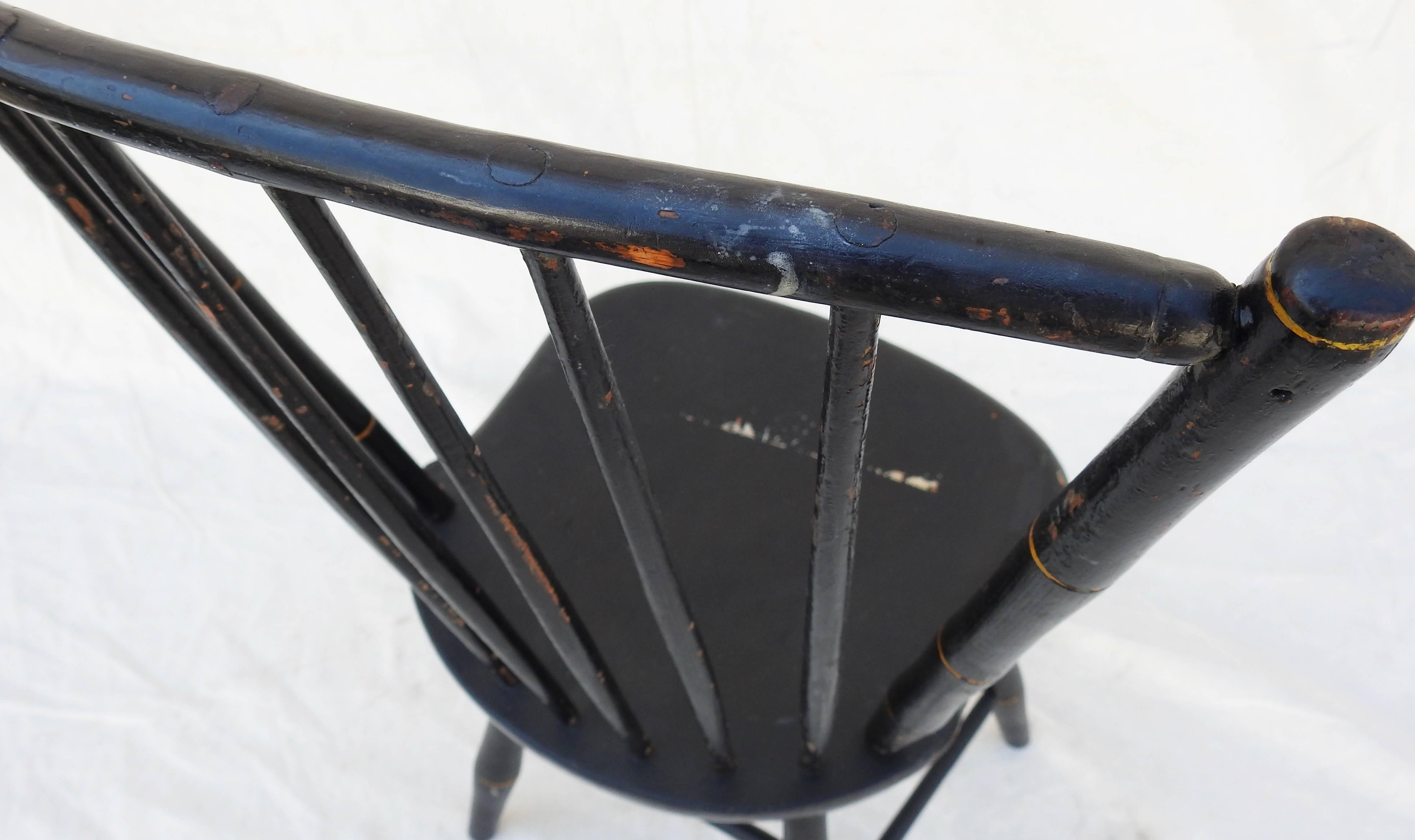 Windsor Chair Black and Gold Painted by William Wilt 3