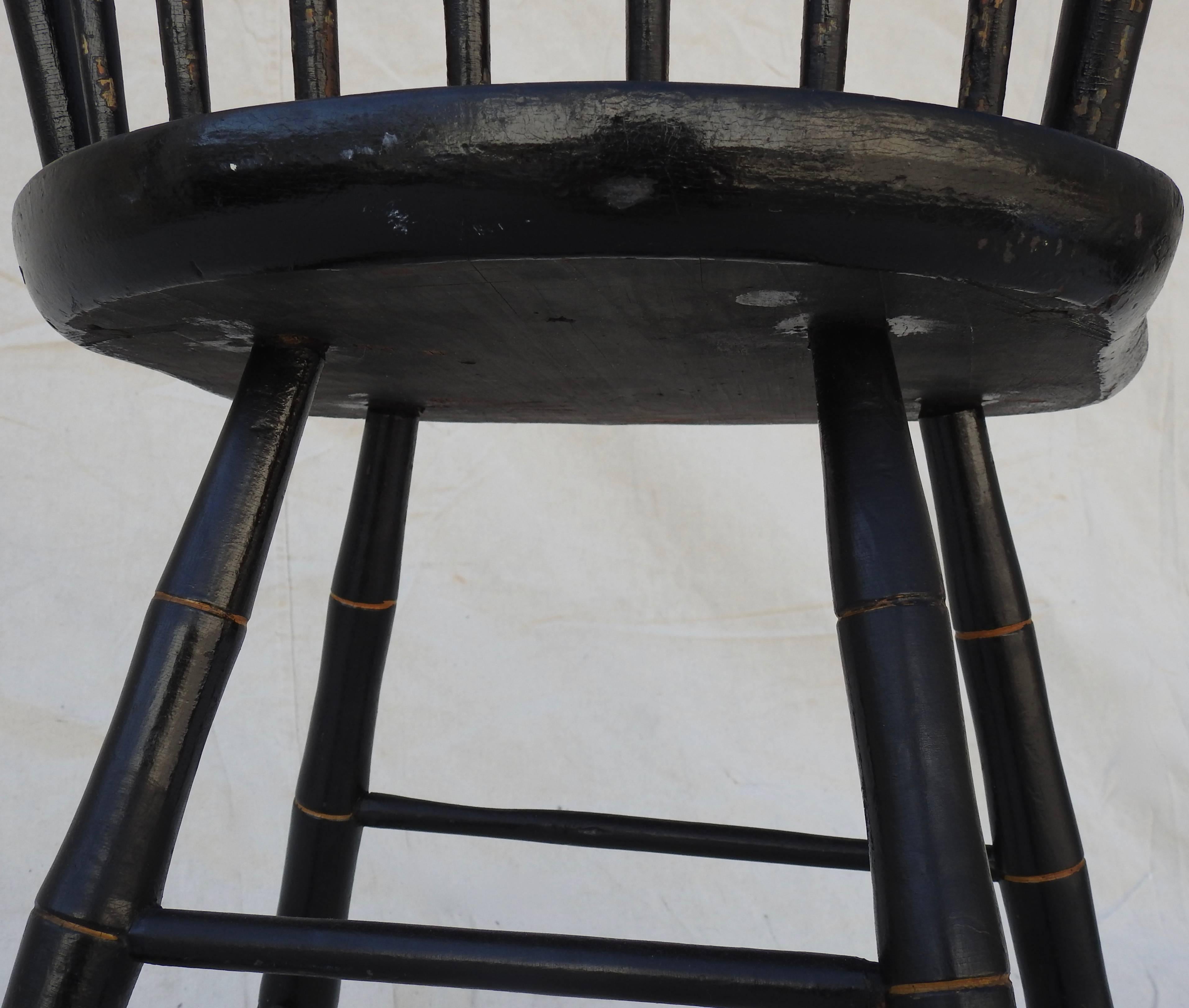 Windsor Chair Black and Gold Painted by William Wilt 5