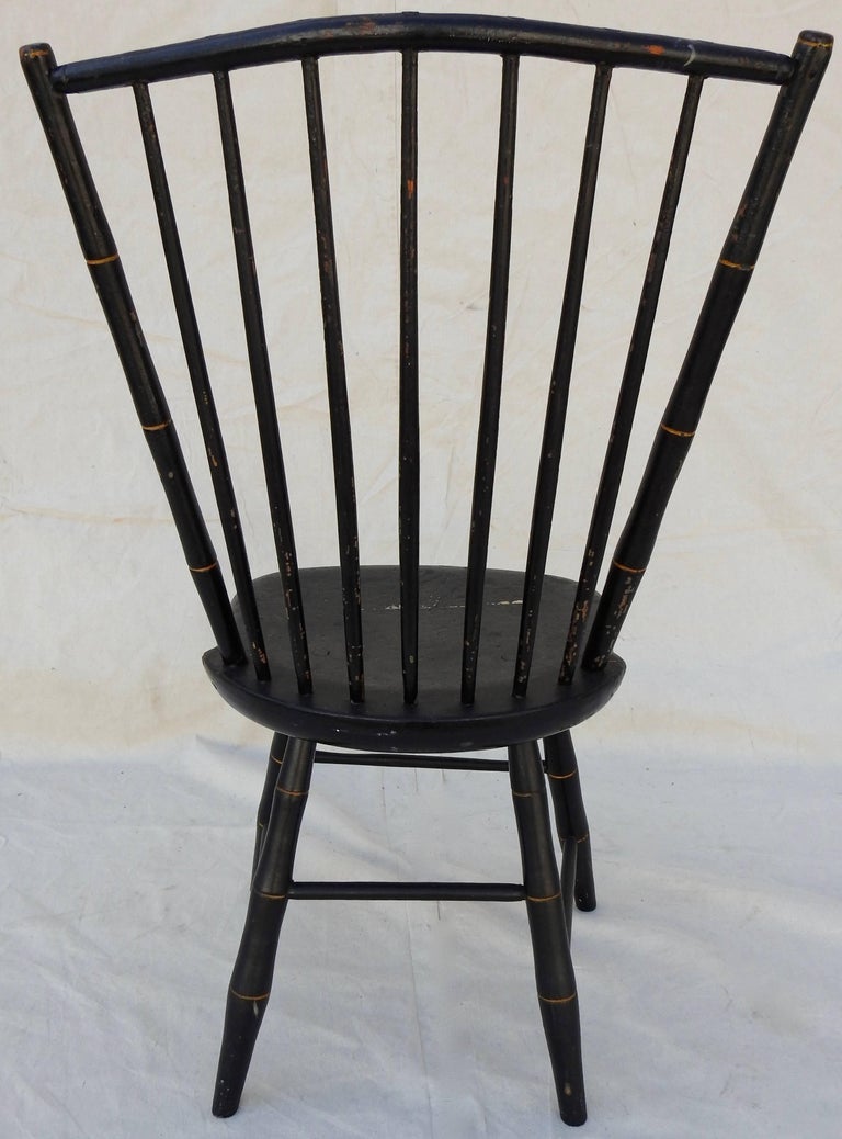 Late 19th Century Black and Gold Painted Windsor Chair by William Wilt For Sale at 1stdibs