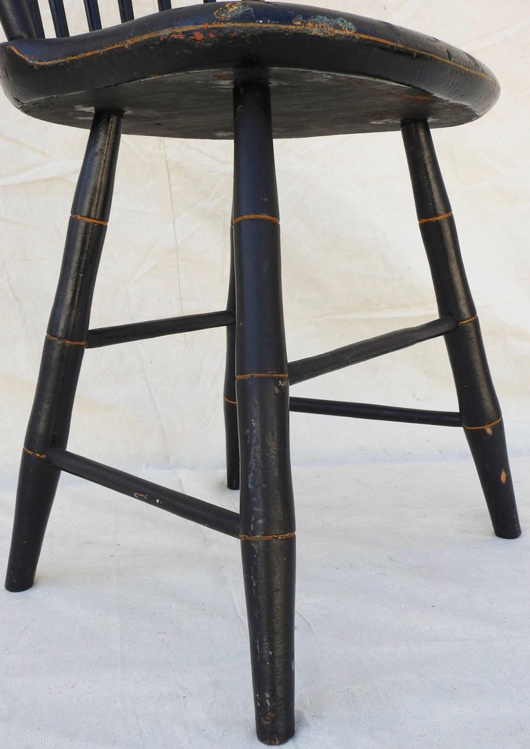 Late 19th Century Black and Gold Painted Windsor Chair by William Wilt For Sale at 1stdibs