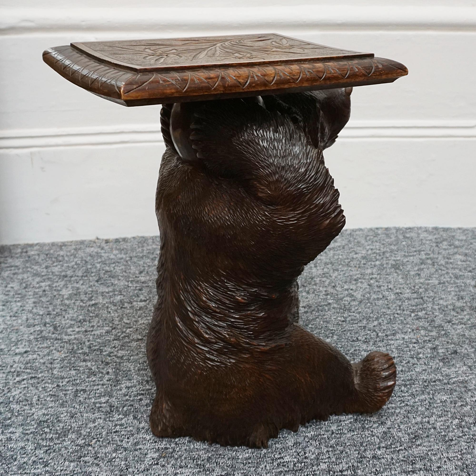 Late 19th Century Black Forest Bear Piano Stool  9