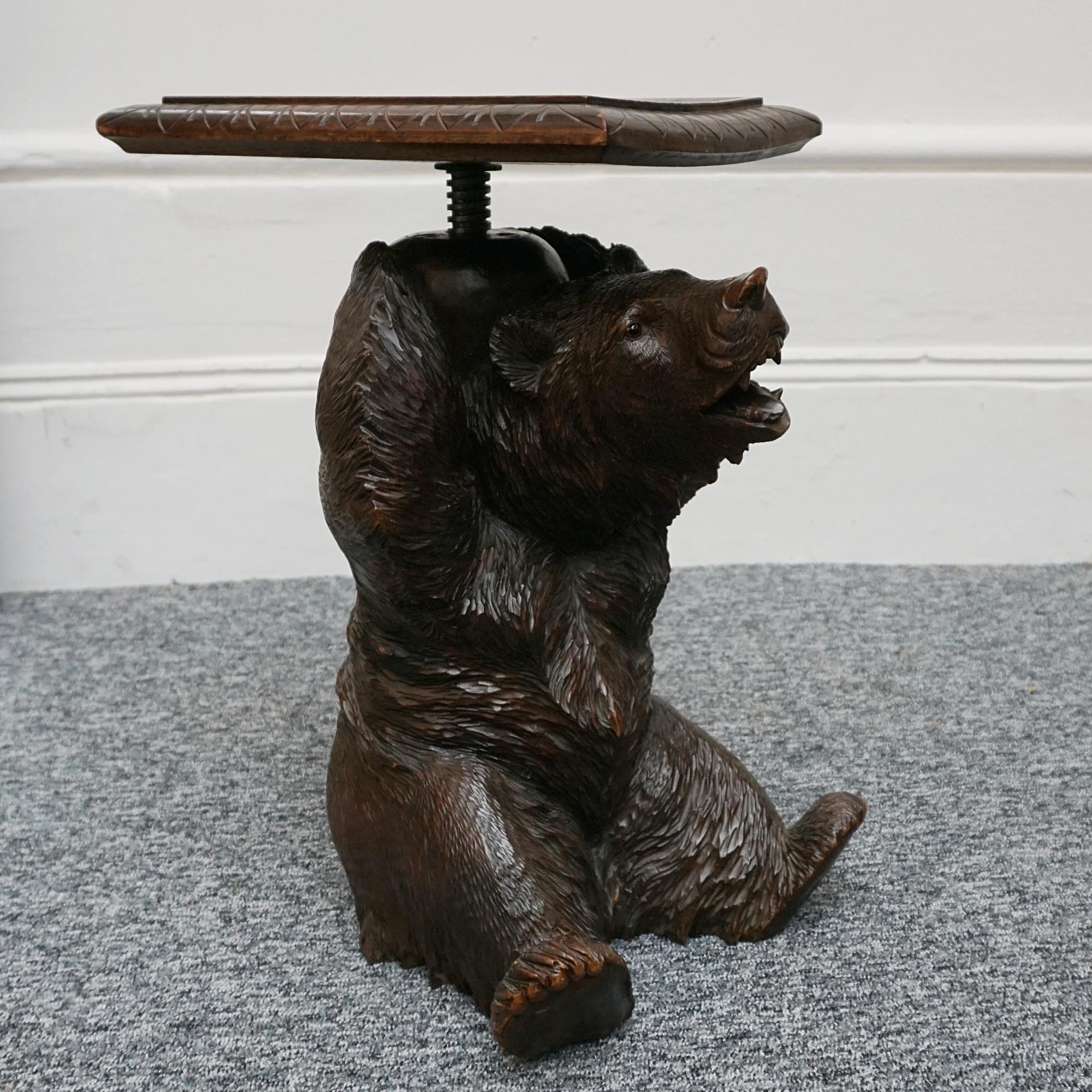 Late 19th Century Black Forest Bear Piano Stool  3