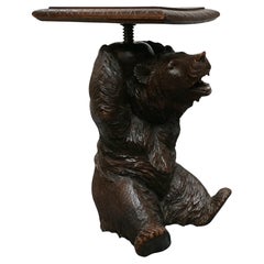 Late 19th Century Black Forest Bear Piano Stool 