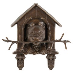 Late 19th Century Black Forest Bronze Wall Sculpture Bulldog Doghouse 