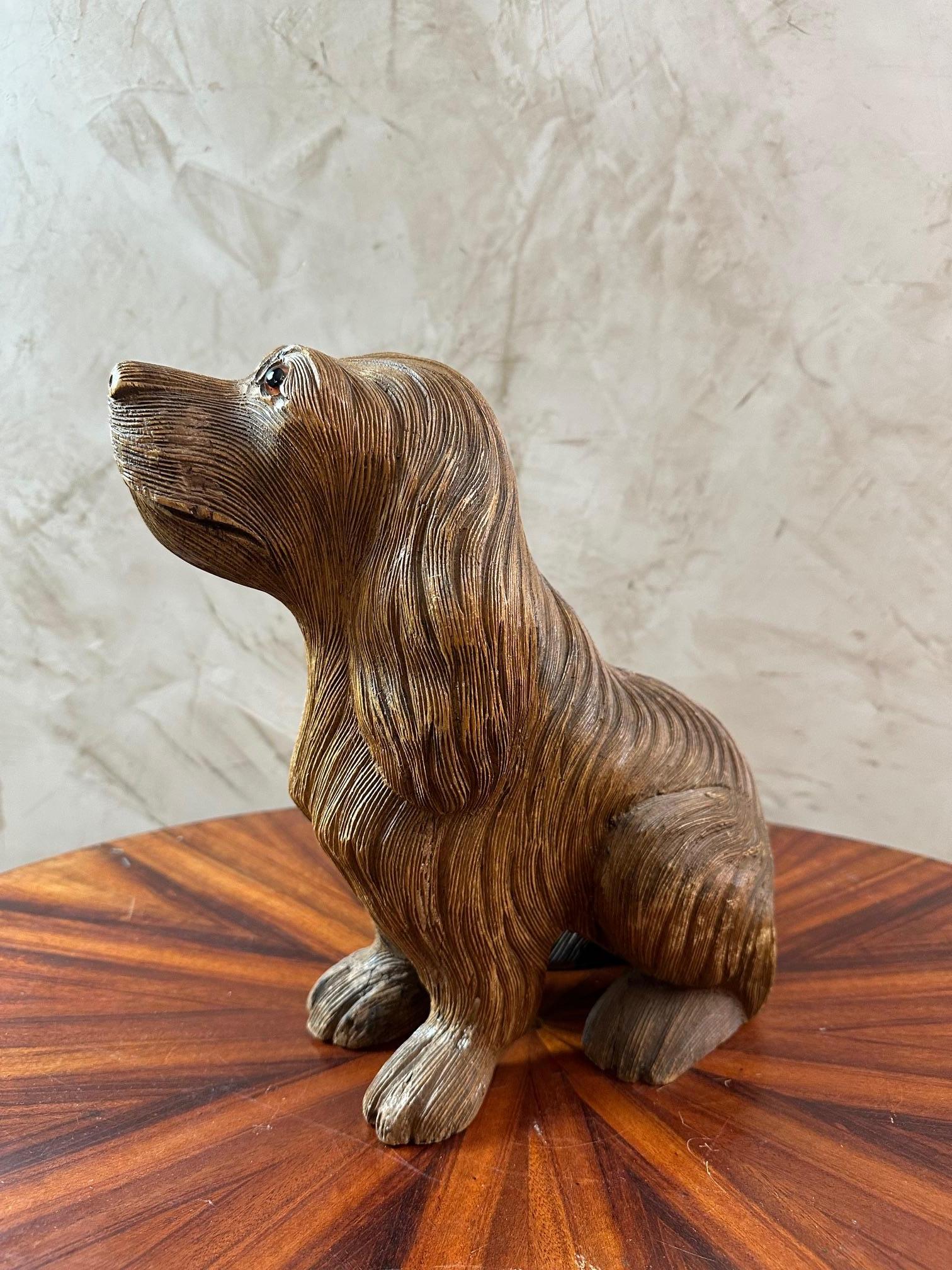 Late 19th Century Late 19th century Black Forest Dog Sculpture, 1890s For Sale