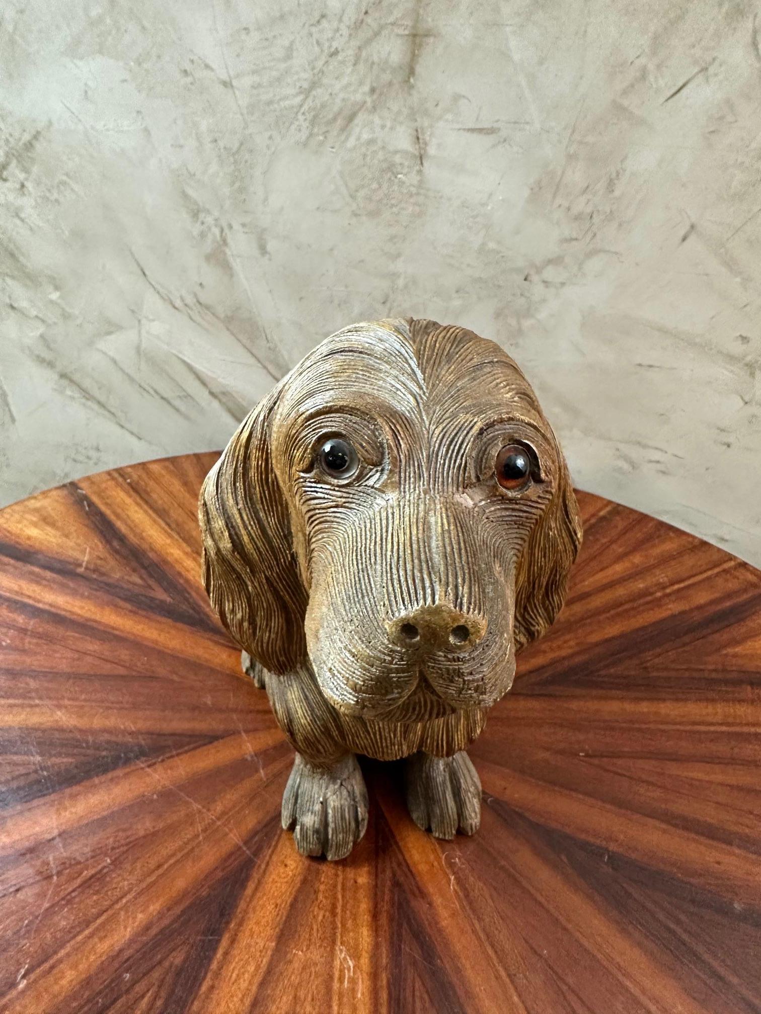 Late 19th century Black Forest Dog Sculpture, 1890s For Sale 3