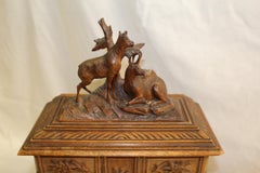 Late 19Th Century ,  Black Forrest Carved Jewelry box