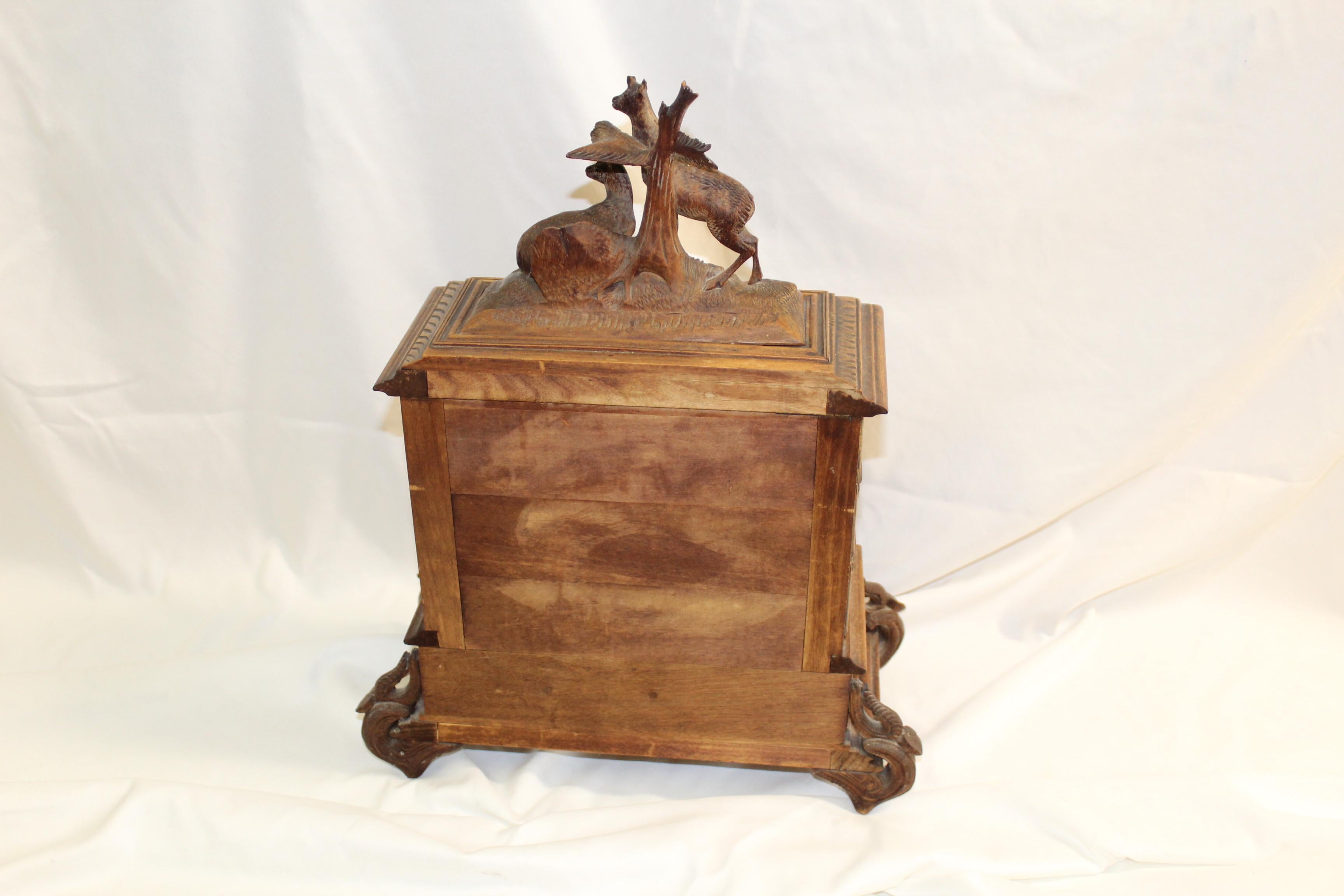 Late 19th Century Late 19Th Century ,  Black Forrest Carved Jewelry box  For Sale