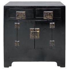 Late 19th Century Black Lacquered Cabinet from Shanxi, China