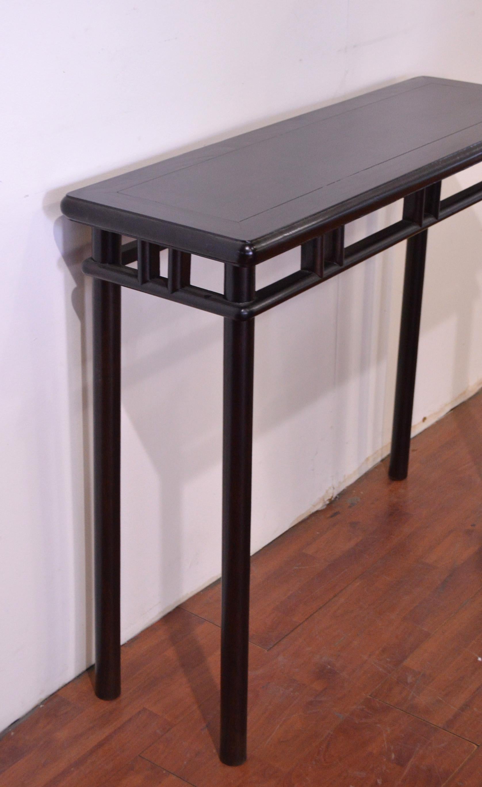 Late 19th Century Black Lacquered Elm Shandong Consolle For Sale 1