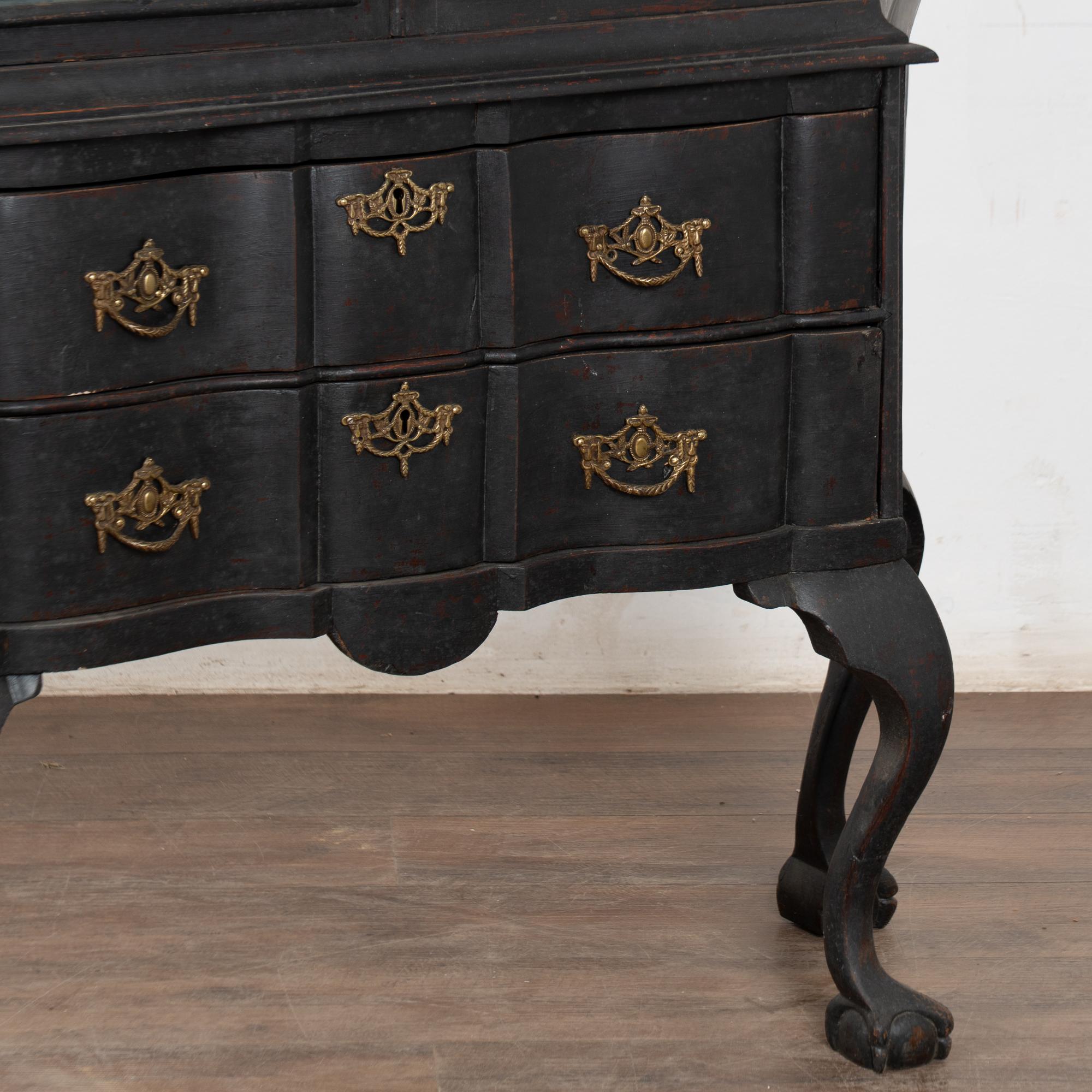 Late 19th Century Black Vitrine Display Curio Cabinet, Denmark For Sale 11