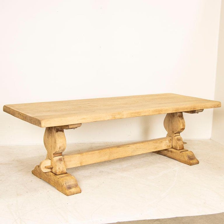 Wood Late 19th Century Bleached Oak French Country Dining Table