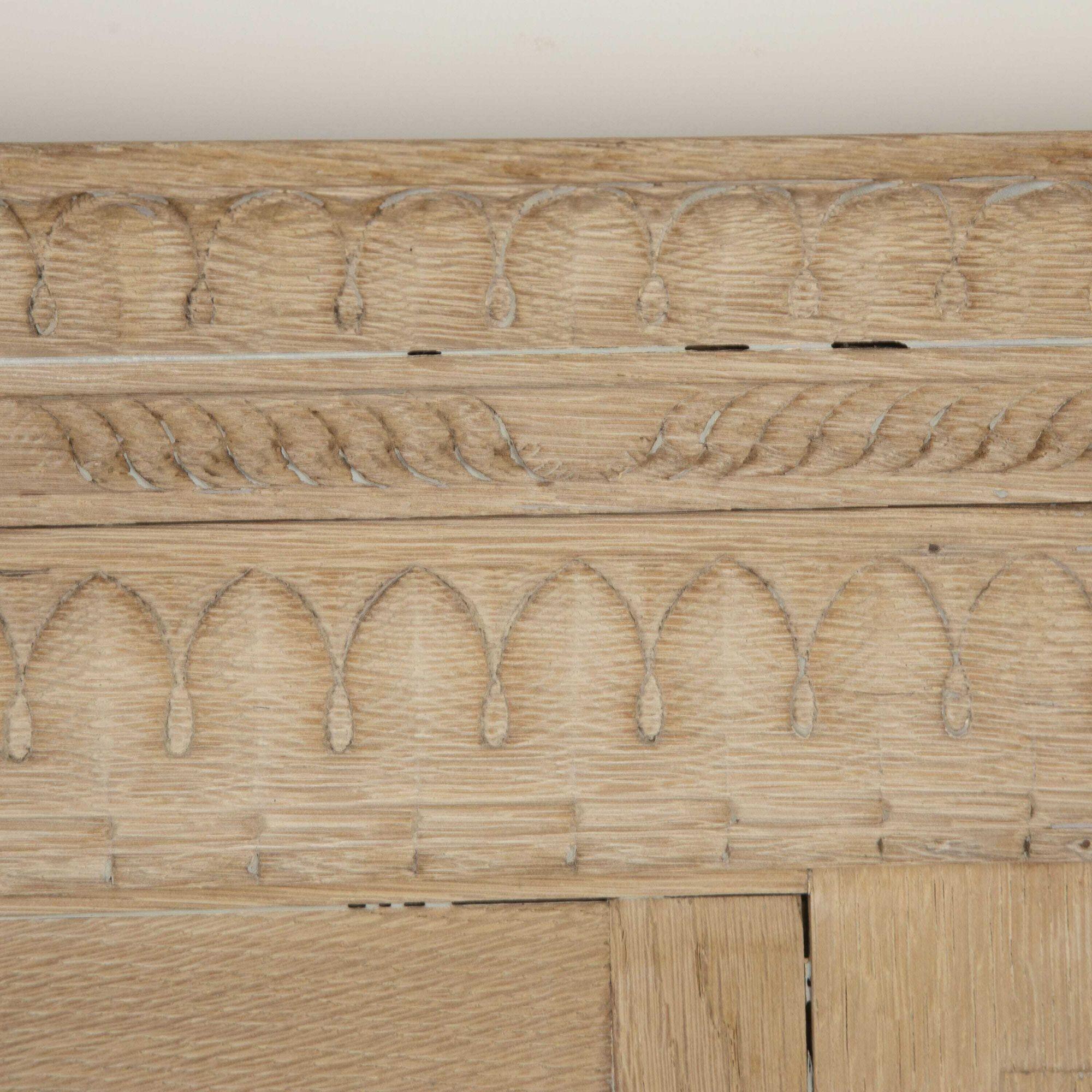 Country Late 19th Century Bleached Oak Kingsize Normandy Marriage Bed