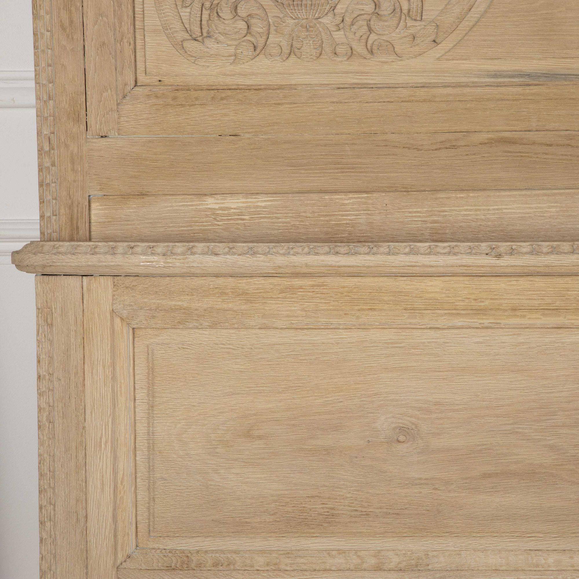 Late 19th Century Bleached Oak Kingsize Normandy Marriage Bed 1