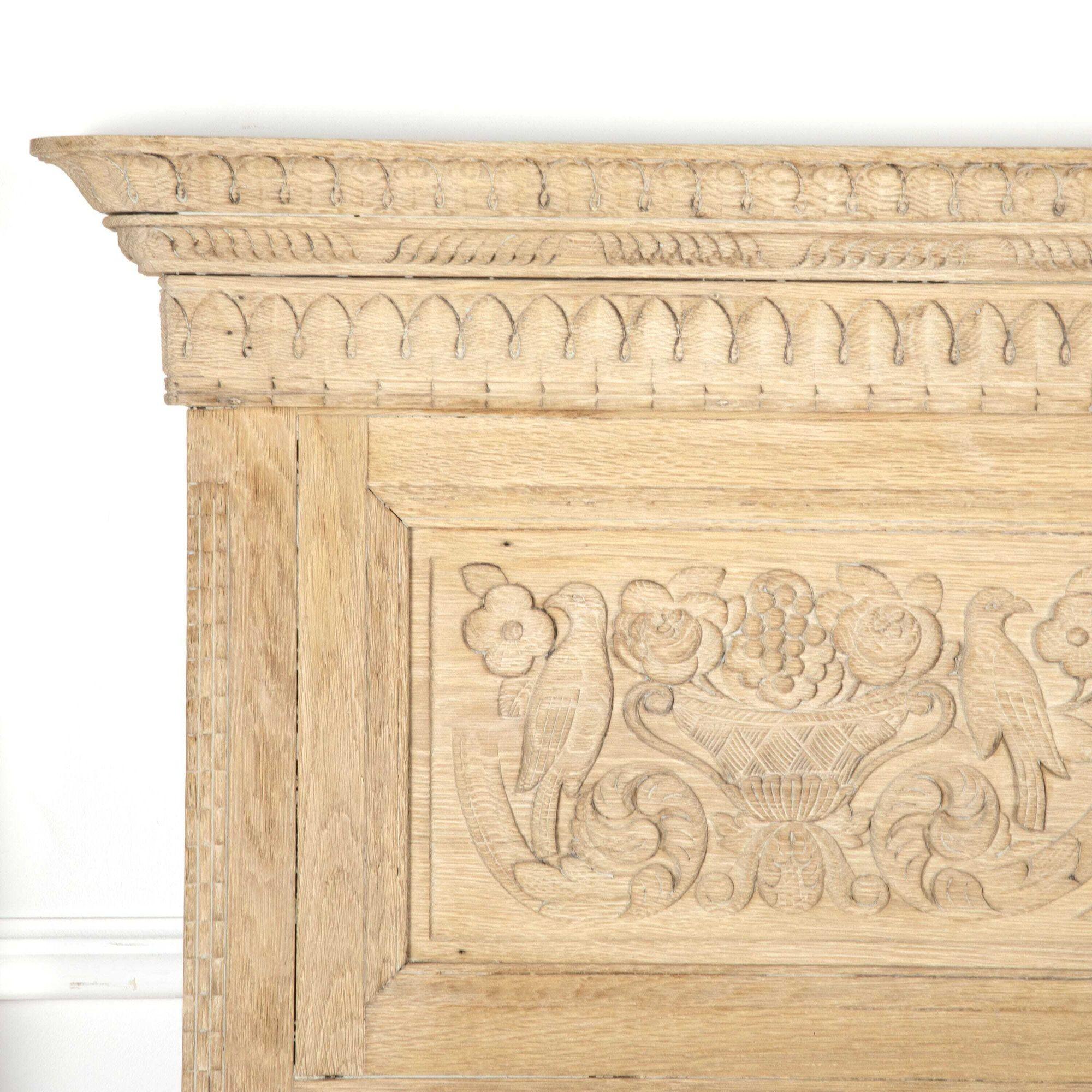 Late 19th Century Bleached Oak Kingsize Normandy Marriage Bed 2