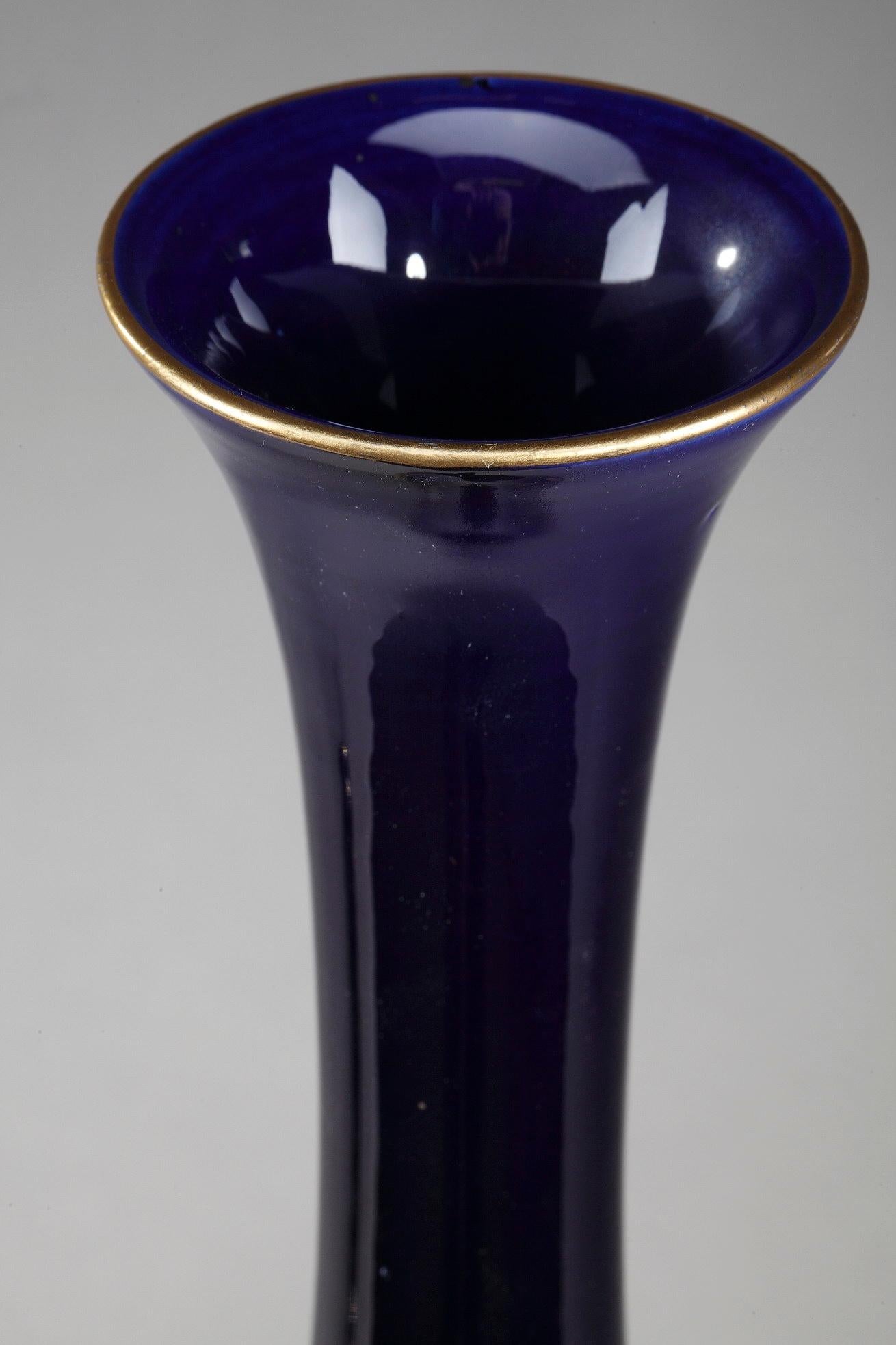 Late 19th Century Bleu de Tours Porcelain Vases by Gustave Asch 6
