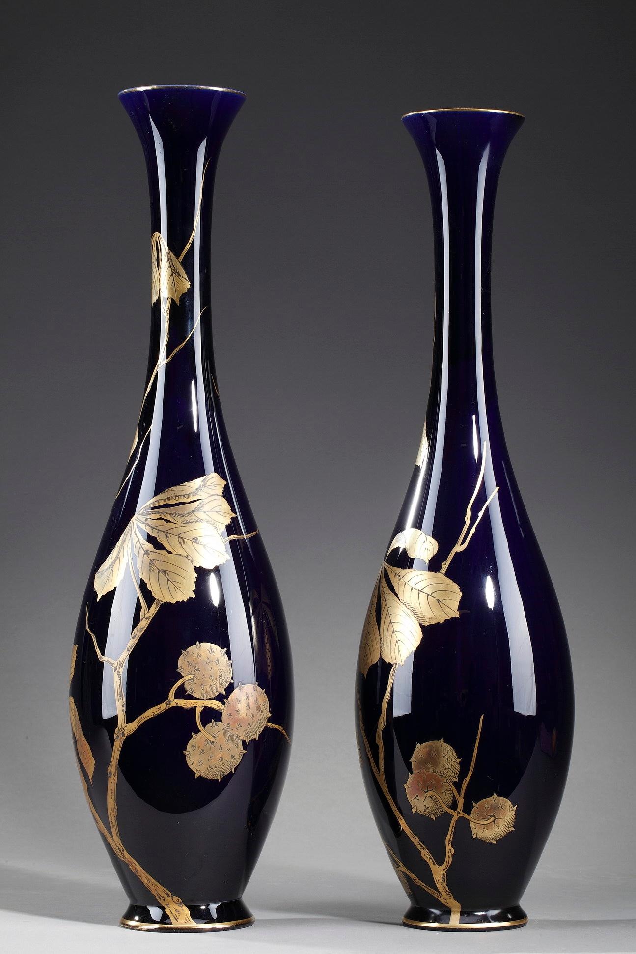 Late 19th Century Bleu de Tours Porcelain Vases by Gustave Asch 11