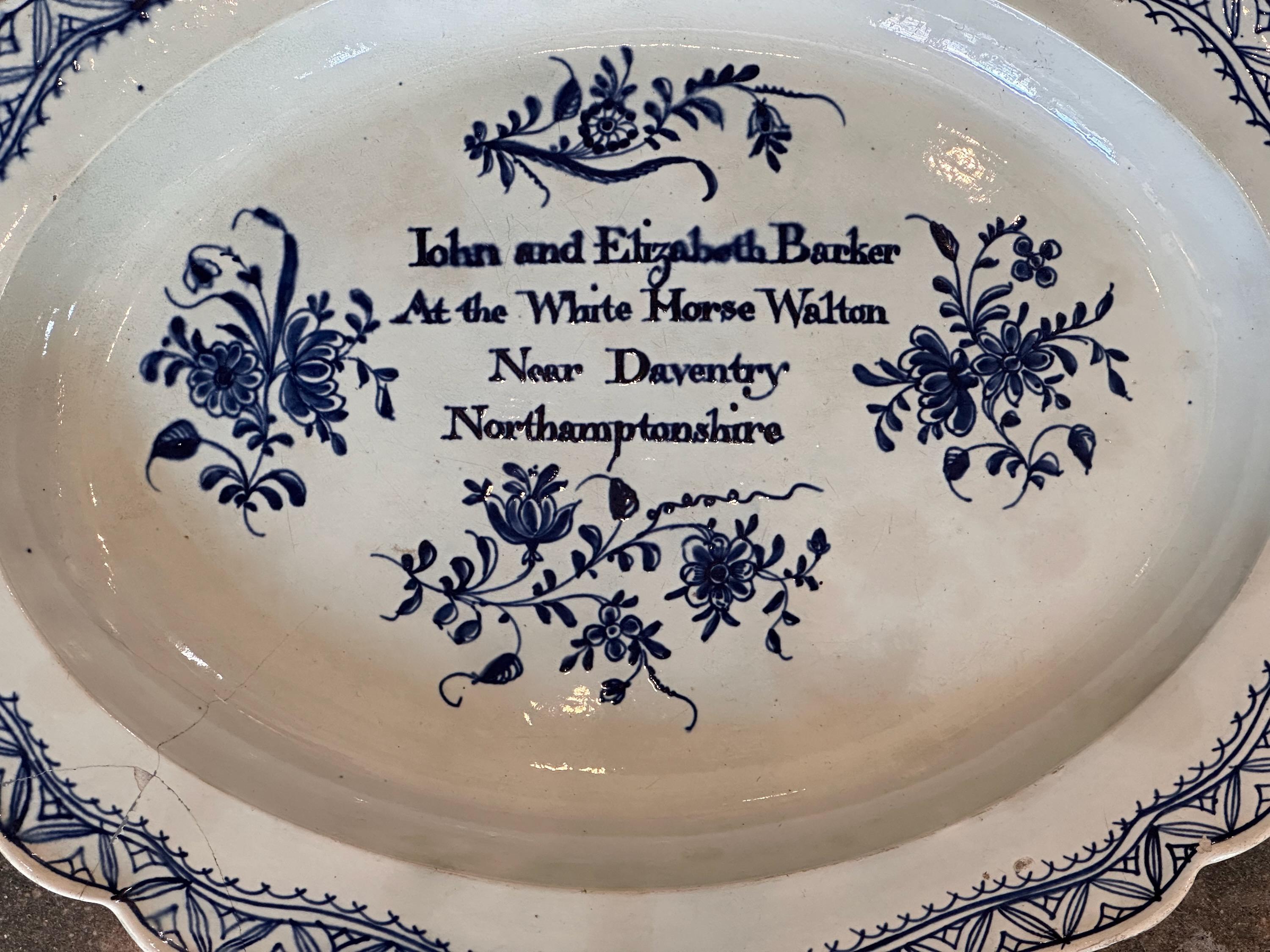 Late 19th Century Blue and White Platter In Good Condition For Sale In Charlottesville, VA
