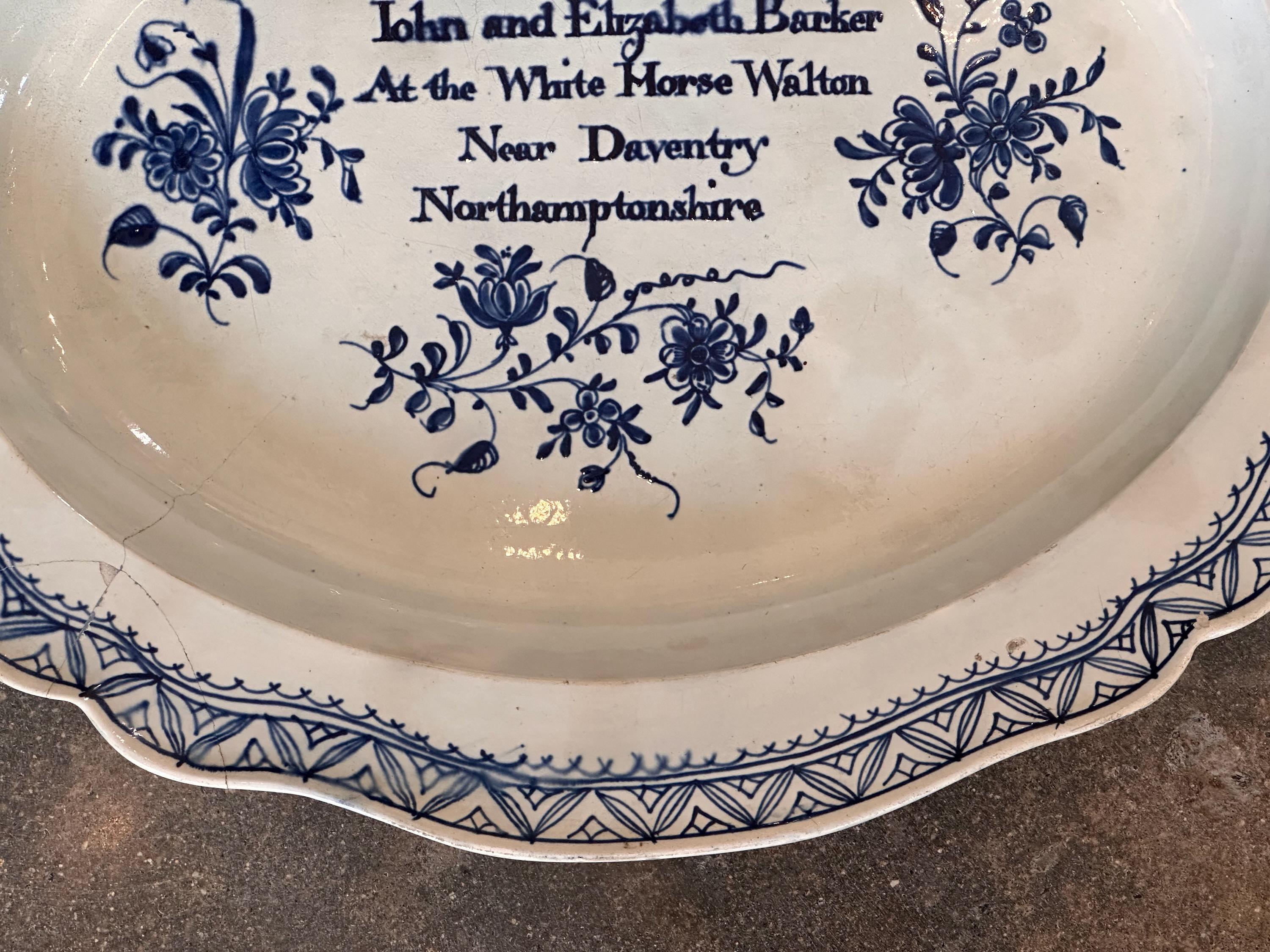 Ceramic Late 19th Century Blue and White Platter For Sale