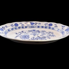 Late 19th Century Blue and White Porcelain Large Blue Onion Platter