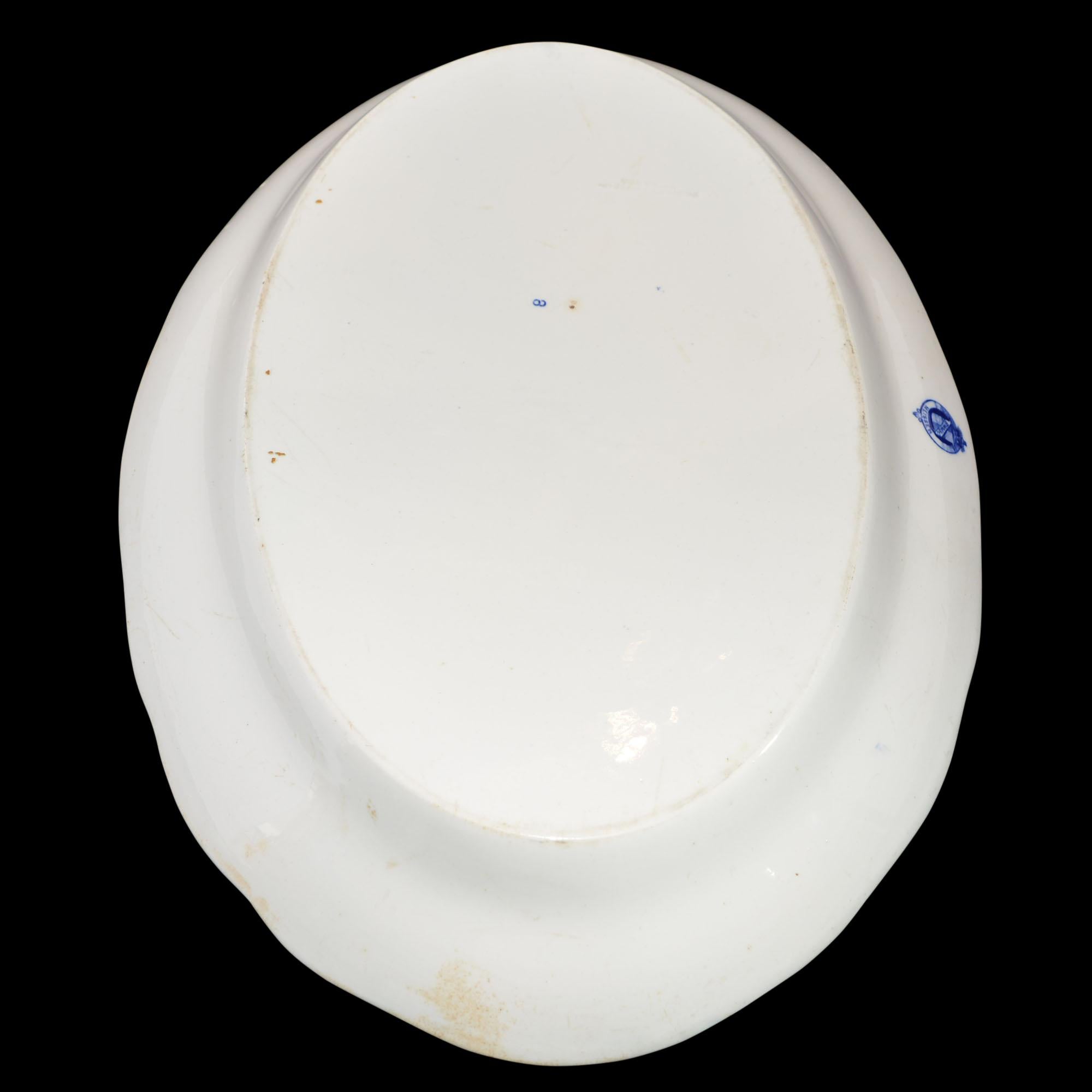 Late 19th Century Blue and White Porcelain Large Blue Onion Platter For Sale 1