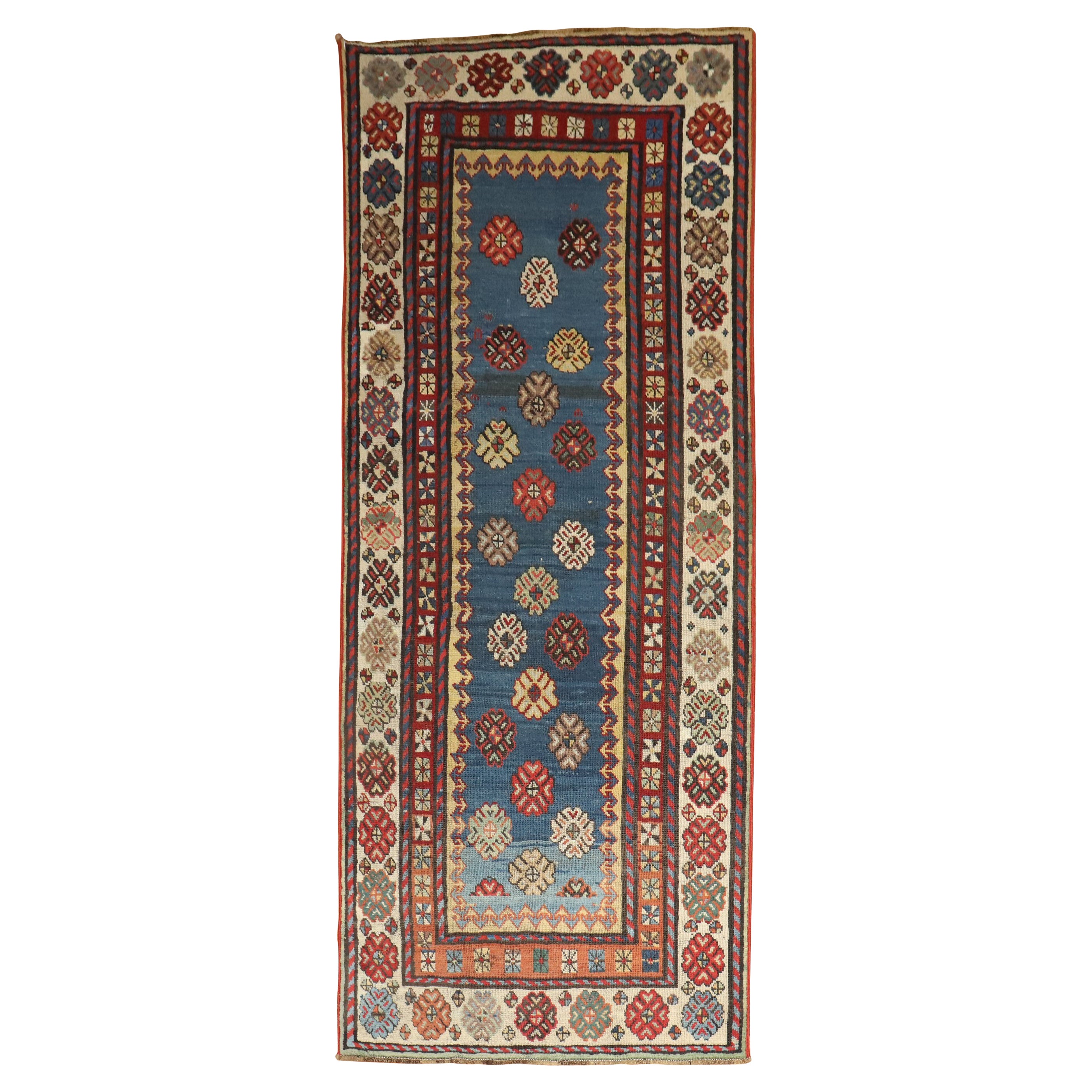 Runner Talish antico blu della fine del XIX secolo in vendita