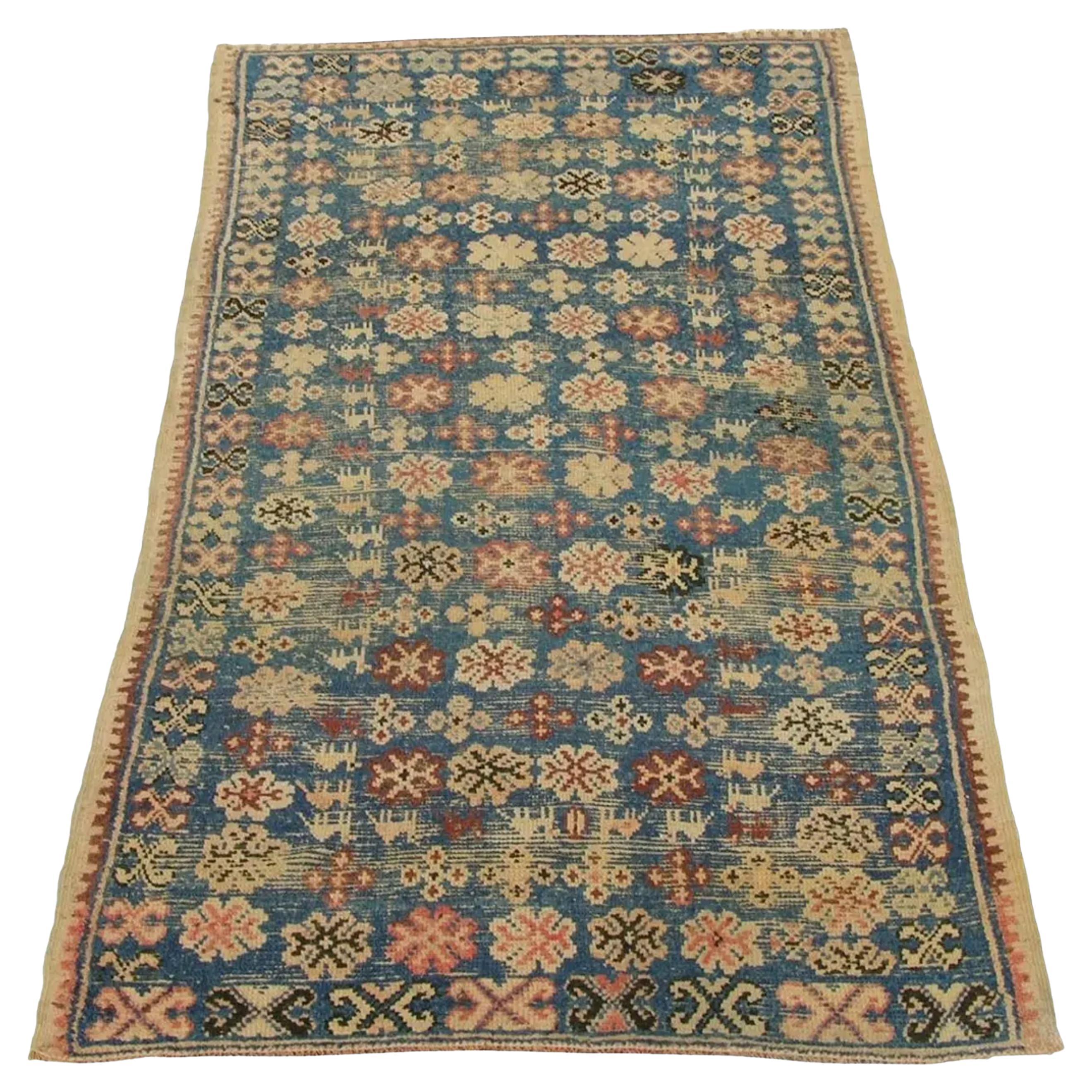 Late 19th Century Blue Oushak Rug