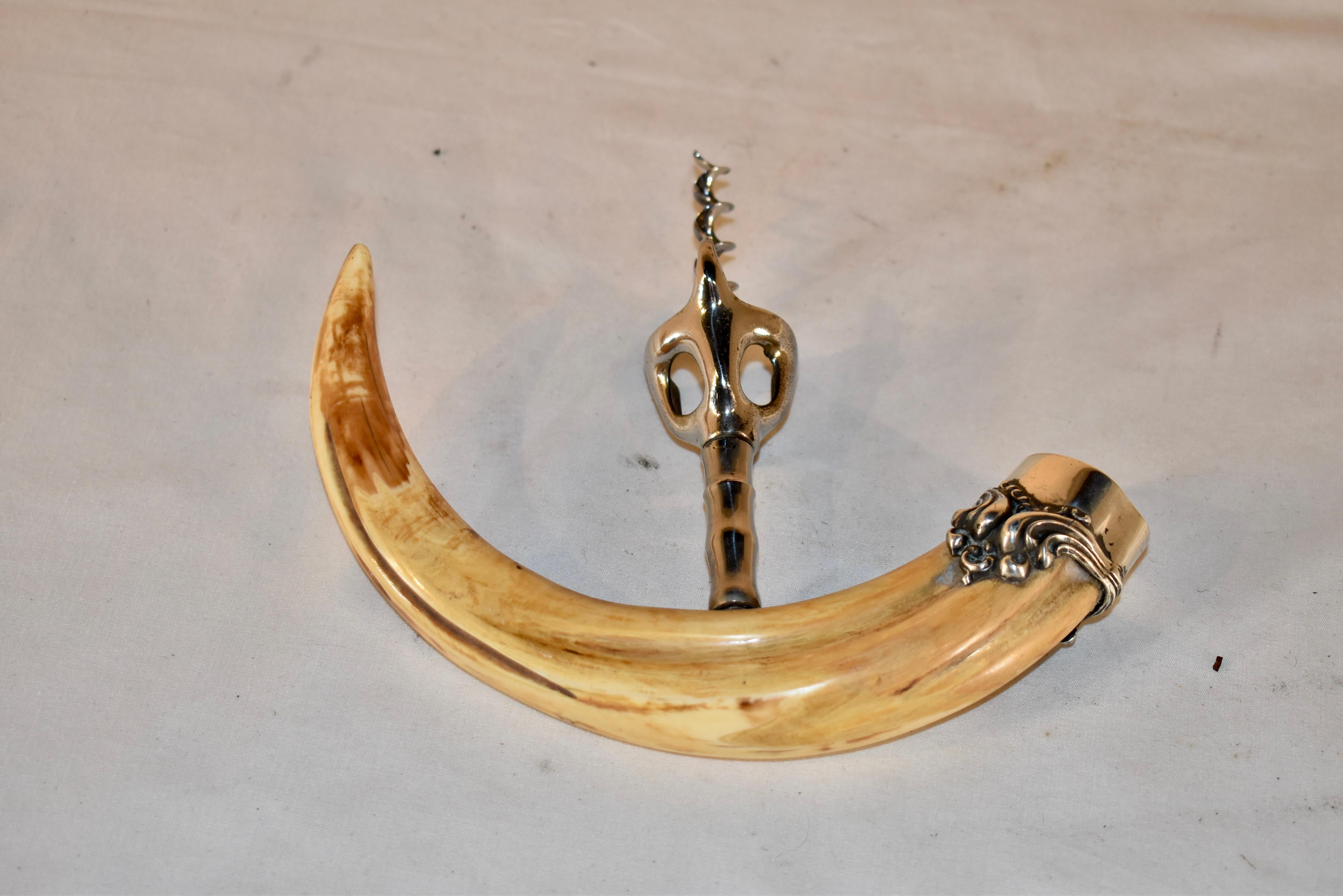 Victorian Late 19th Century Boar's Tusk Corkscrew For Sale