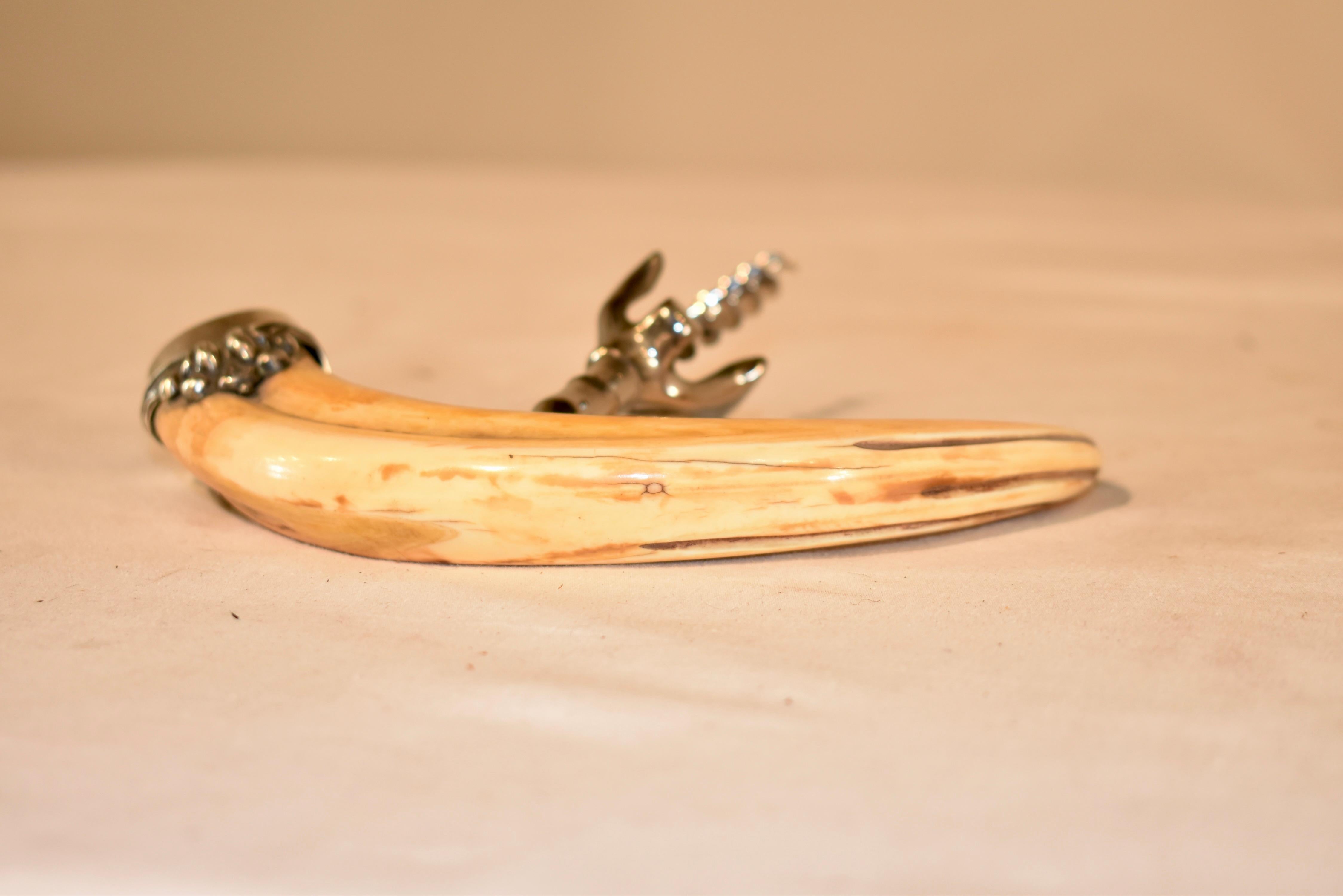 Late 19th Century Boar's Tusk Corkscrew In Good Condition For Sale In High Point, NC