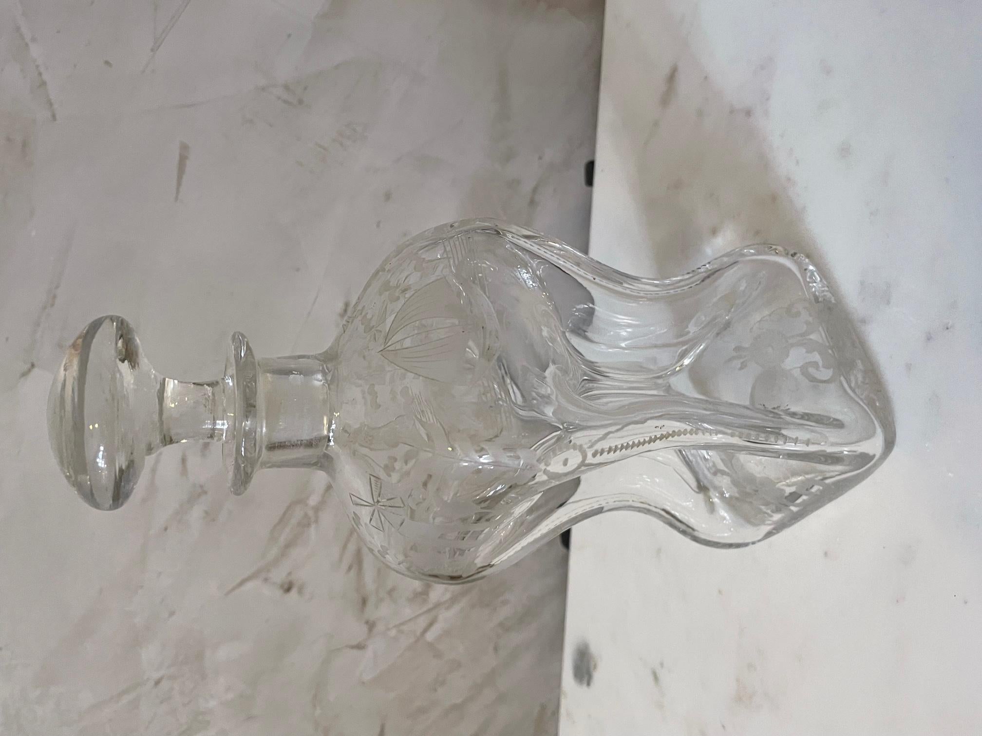Caraffa in vetro inciso di Boheme della fine del XIX secolo, 1890 in vendita 4