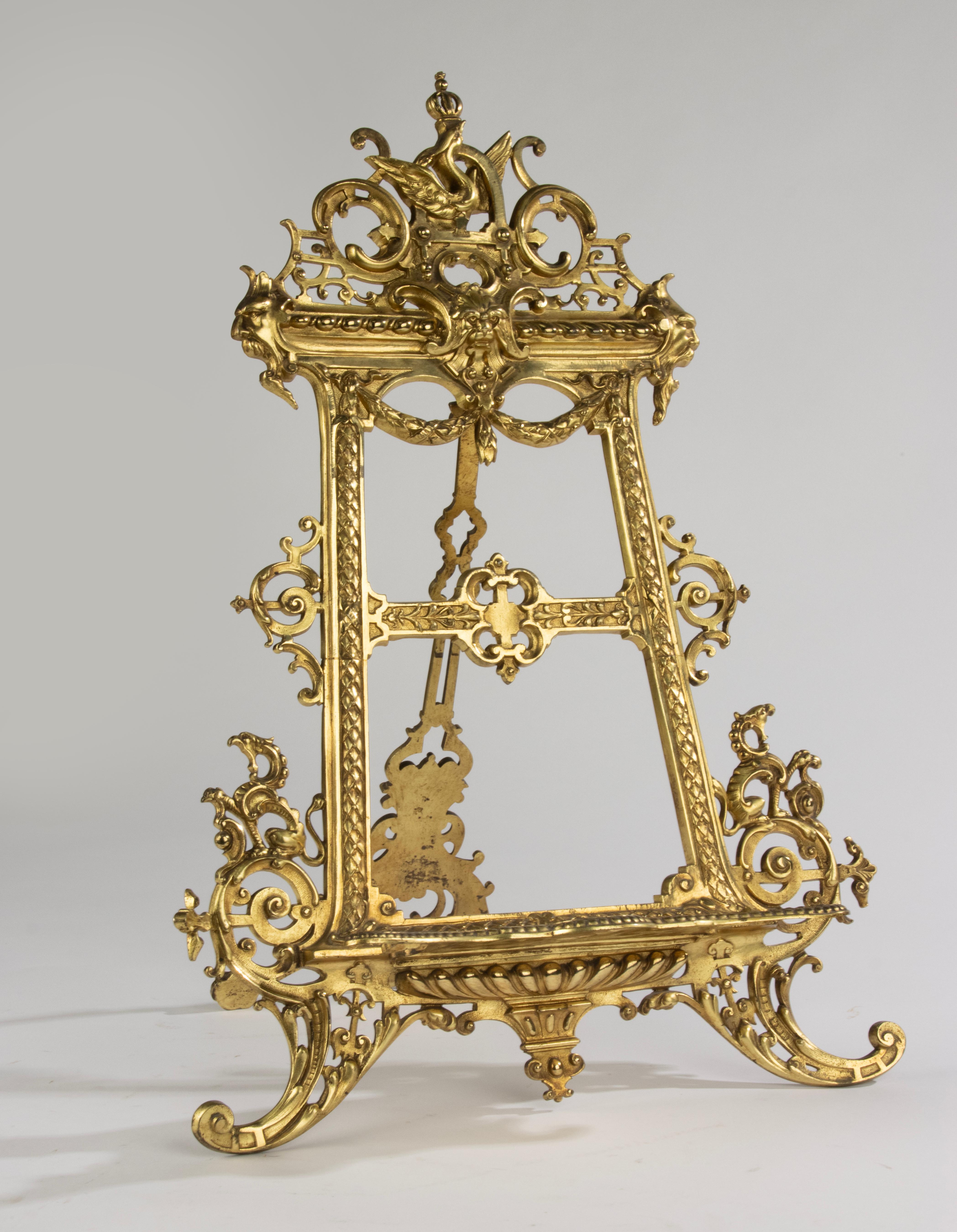 Bibliothèque de la fin du XIXe siècle - Bronze doré - Style Renaissance - Grand modèle en vente 7