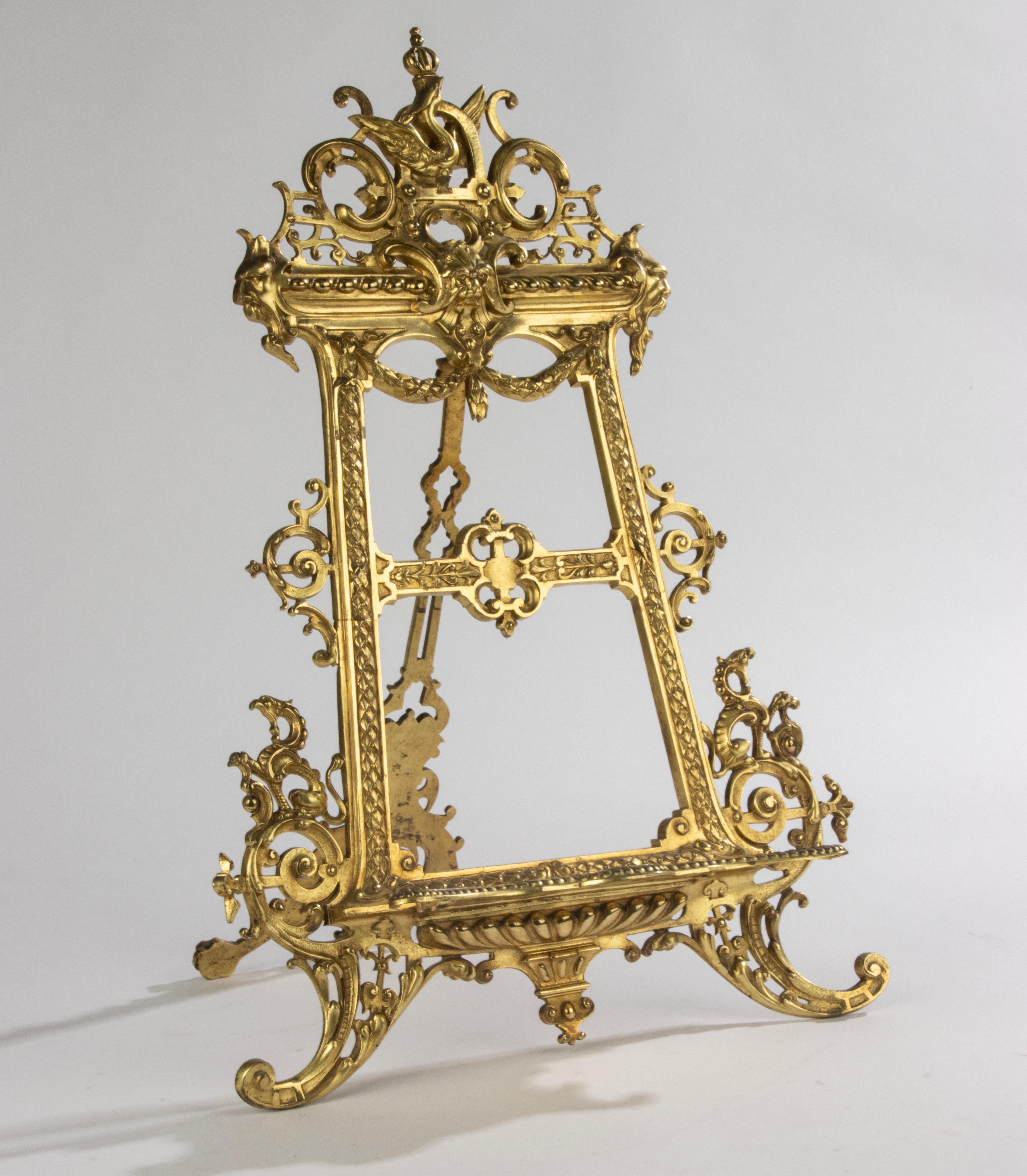 Bibliothèque de la fin du XIXe siècle - Bronze doré - Style Renaissance - Grand modèle en vente 12