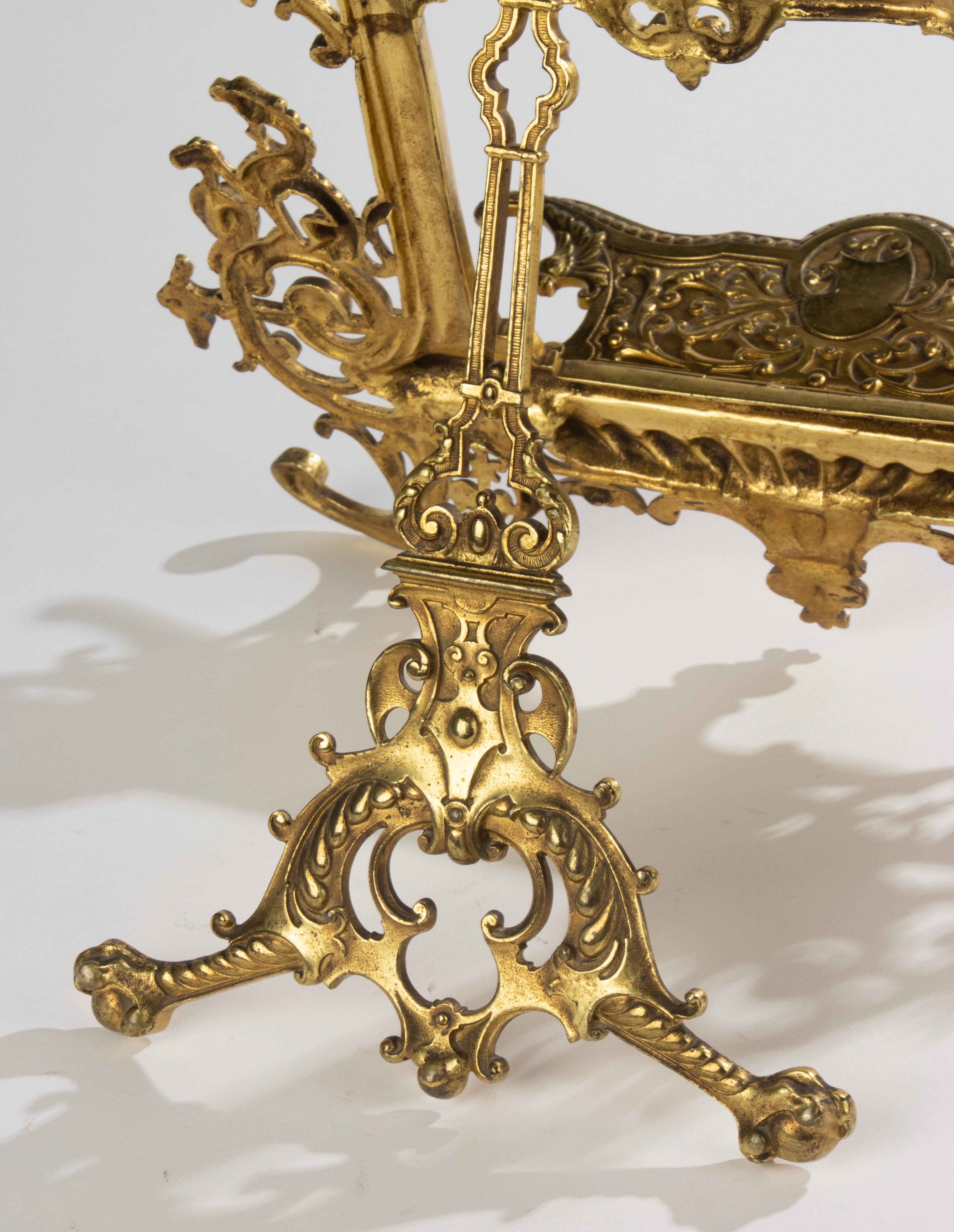 Bibliothèque de la fin du XIXe siècle - Bronze doré - Style Renaissance - Grand modèle en vente 13