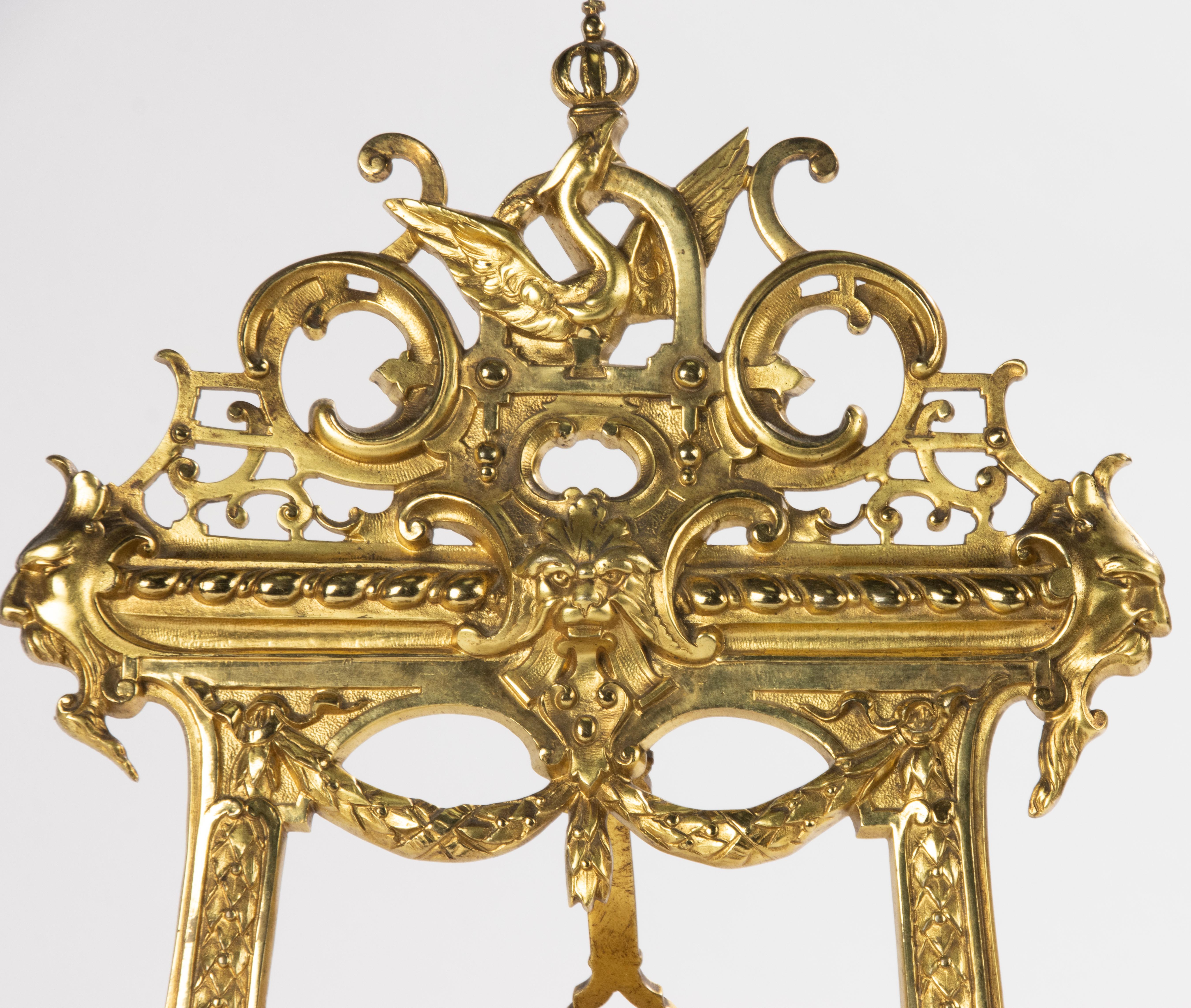 Français Bibliothèque de la fin du XIXe siècle - Bronze doré - Style Renaissance - Grand modèle en vente