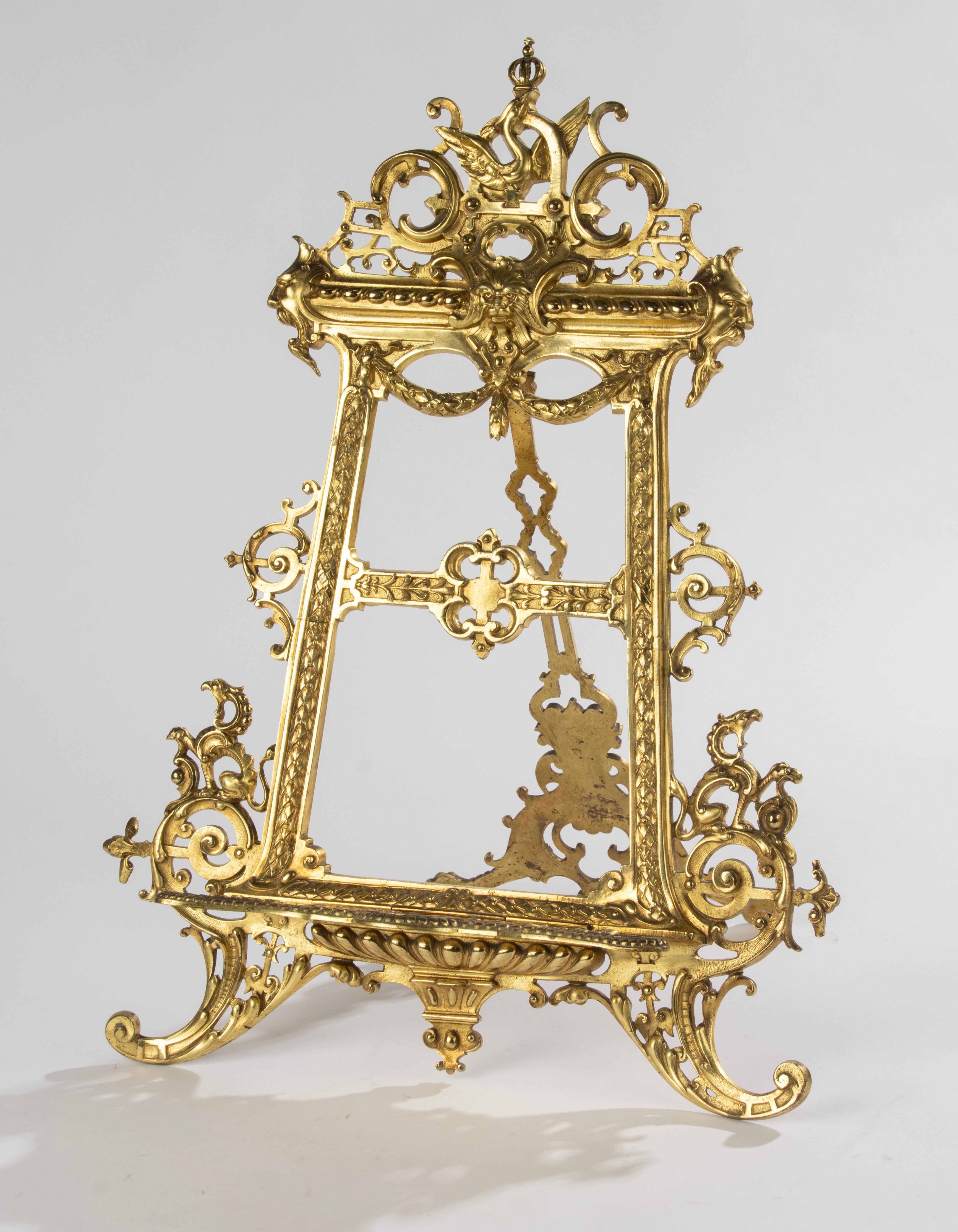 Bibliothèque de la fin du XIXe siècle - Bronze doré - Style Renaissance - Grand modèle Bon état - En vente à Casteren, Noord-Brabant