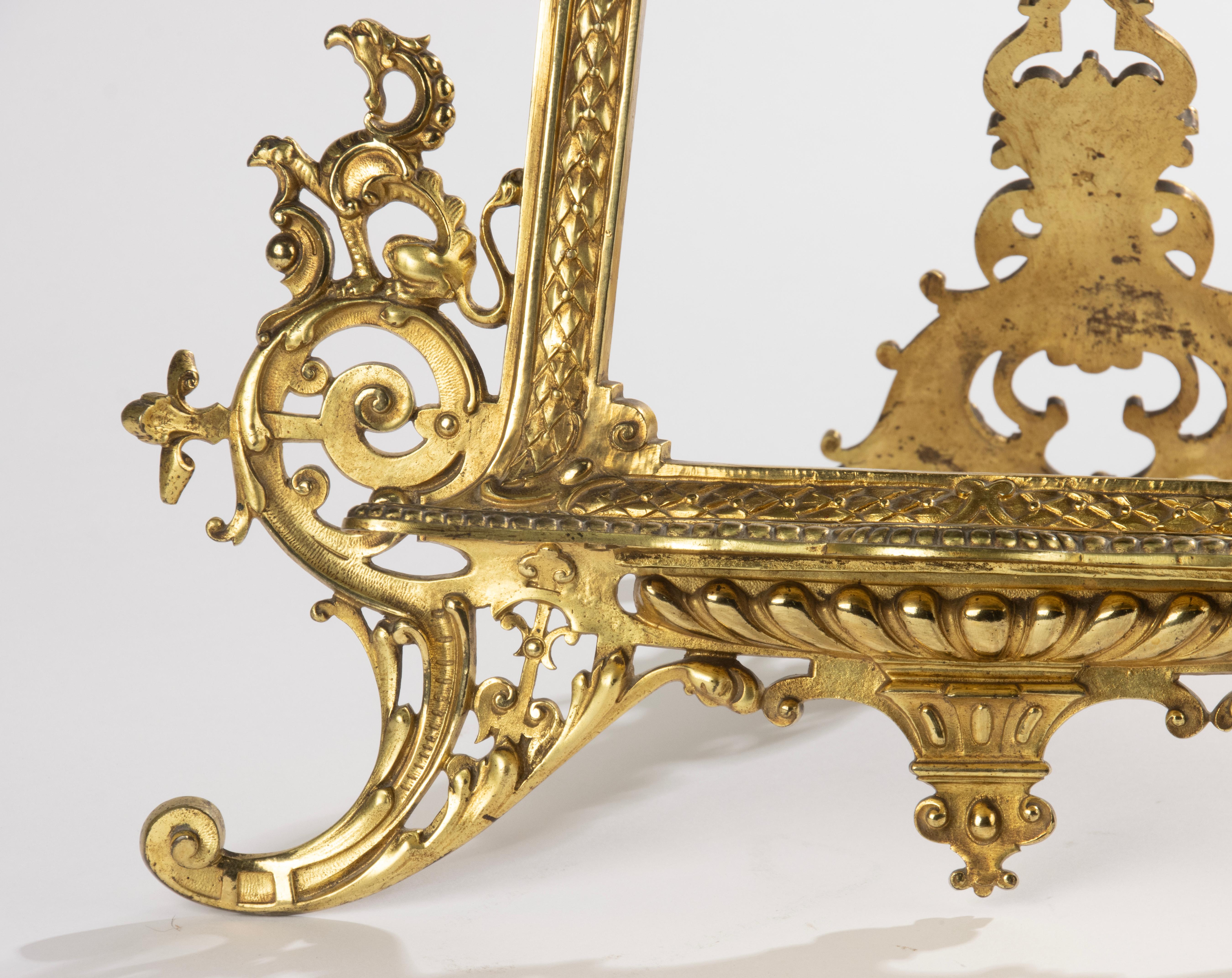 Fin du XIXe siècle Bibliothèque de la fin du XIXe siècle - Bronze doré - Style Renaissance - Grand modèle en vente