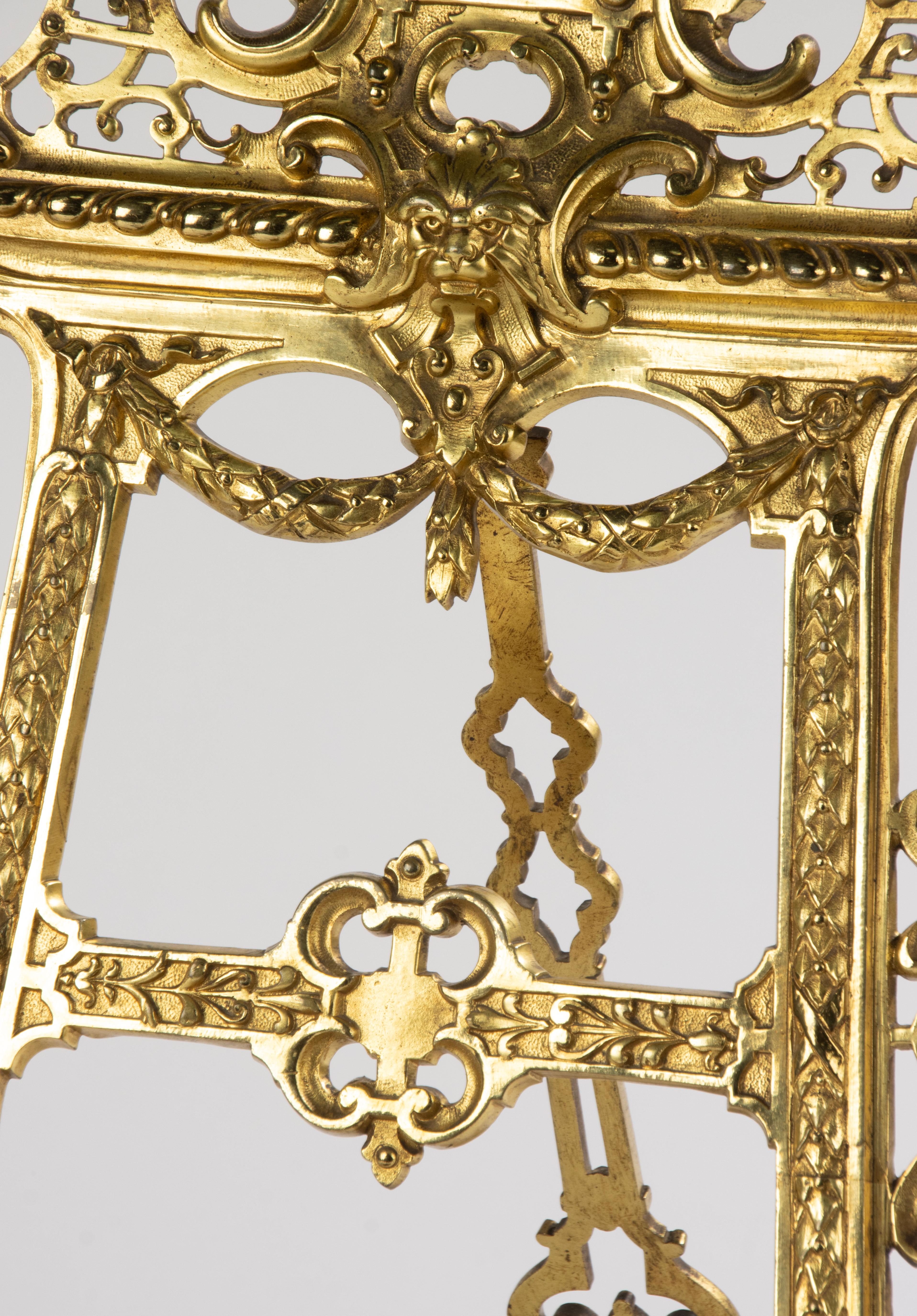 Bibliothèque de la fin du XIXe siècle - Bronze doré - Style Renaissance - Grand modèle en vente 1