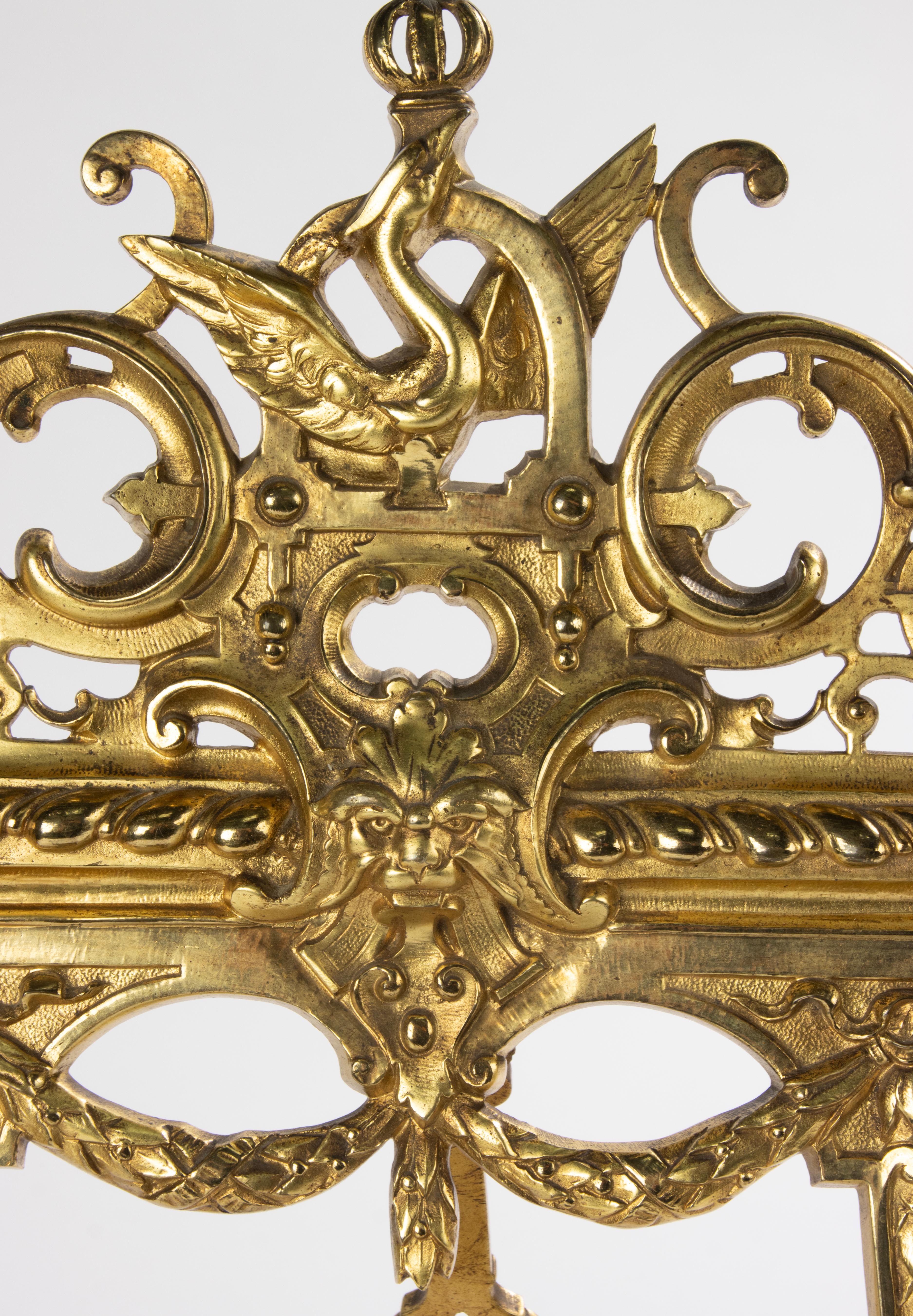 Bibliothèque de la fin du XIXe siècle - Bronze doré - Style Renaissance - Grand modèle en vente 3