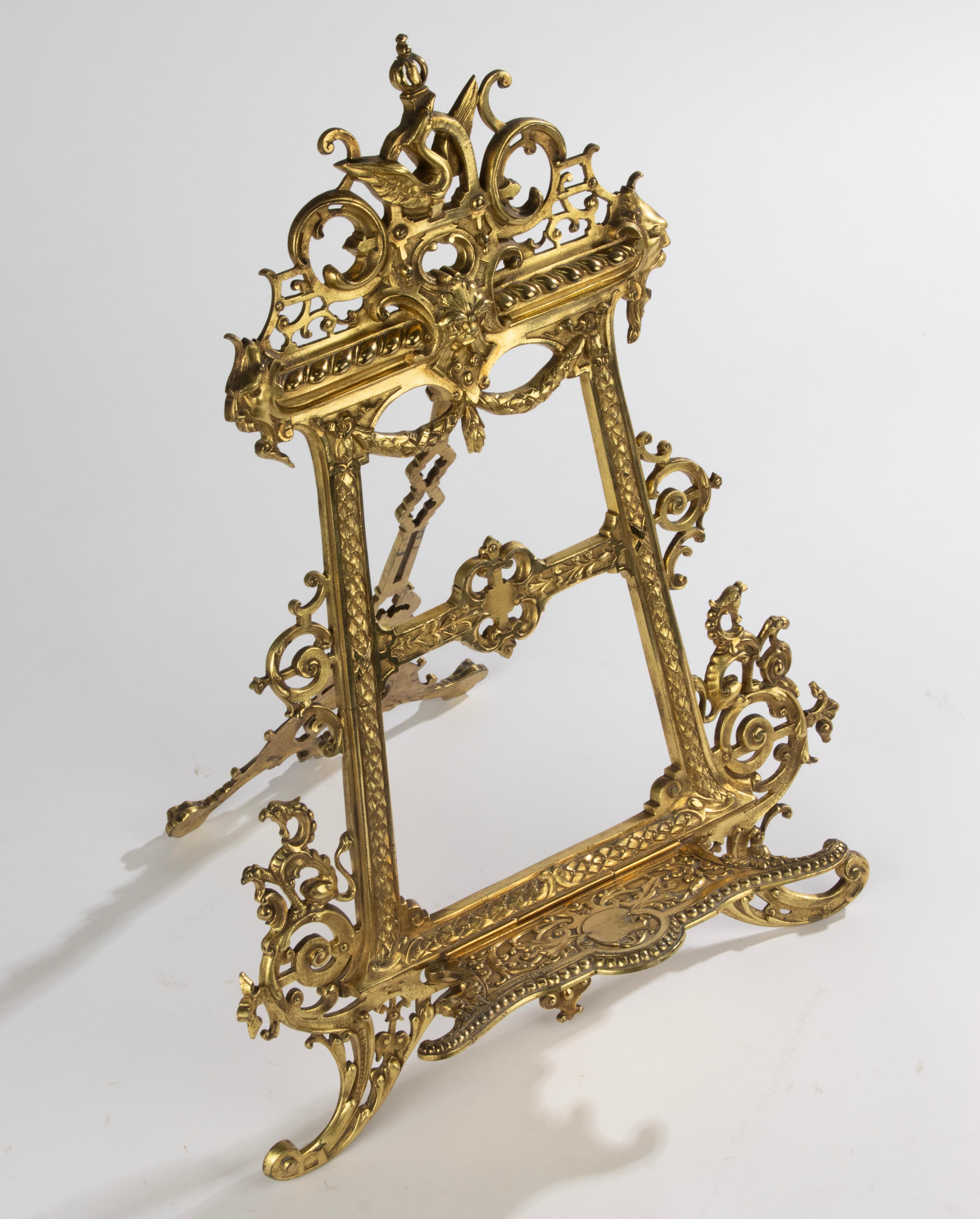 Bibliothèque de la fin du XIXe siècle - Bronze doré - Style Renaissance - Grand modèle en vente 4