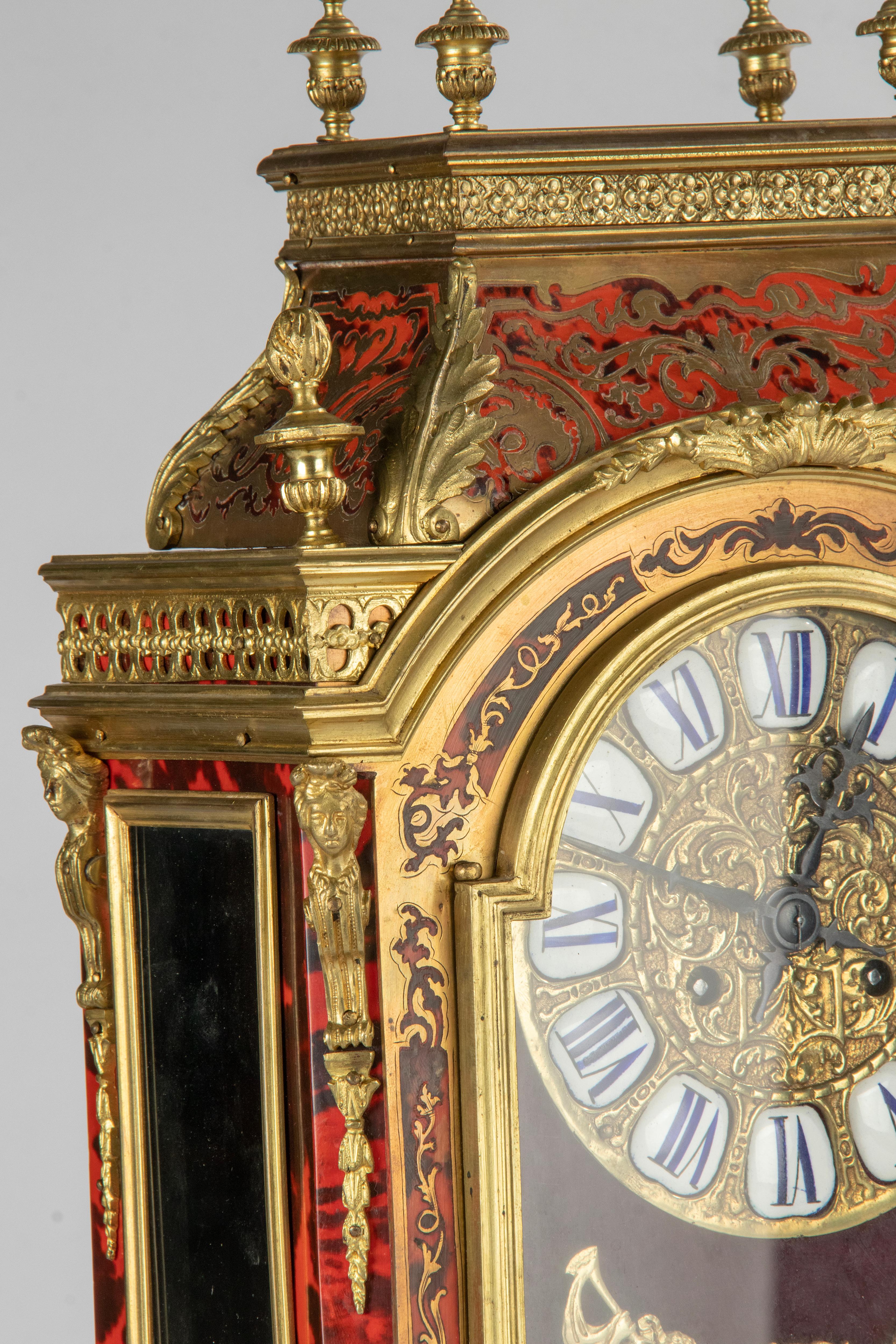 Late 19th Century Boulle Style Marquetry Mantel Clock ‘Religieuse’ 3