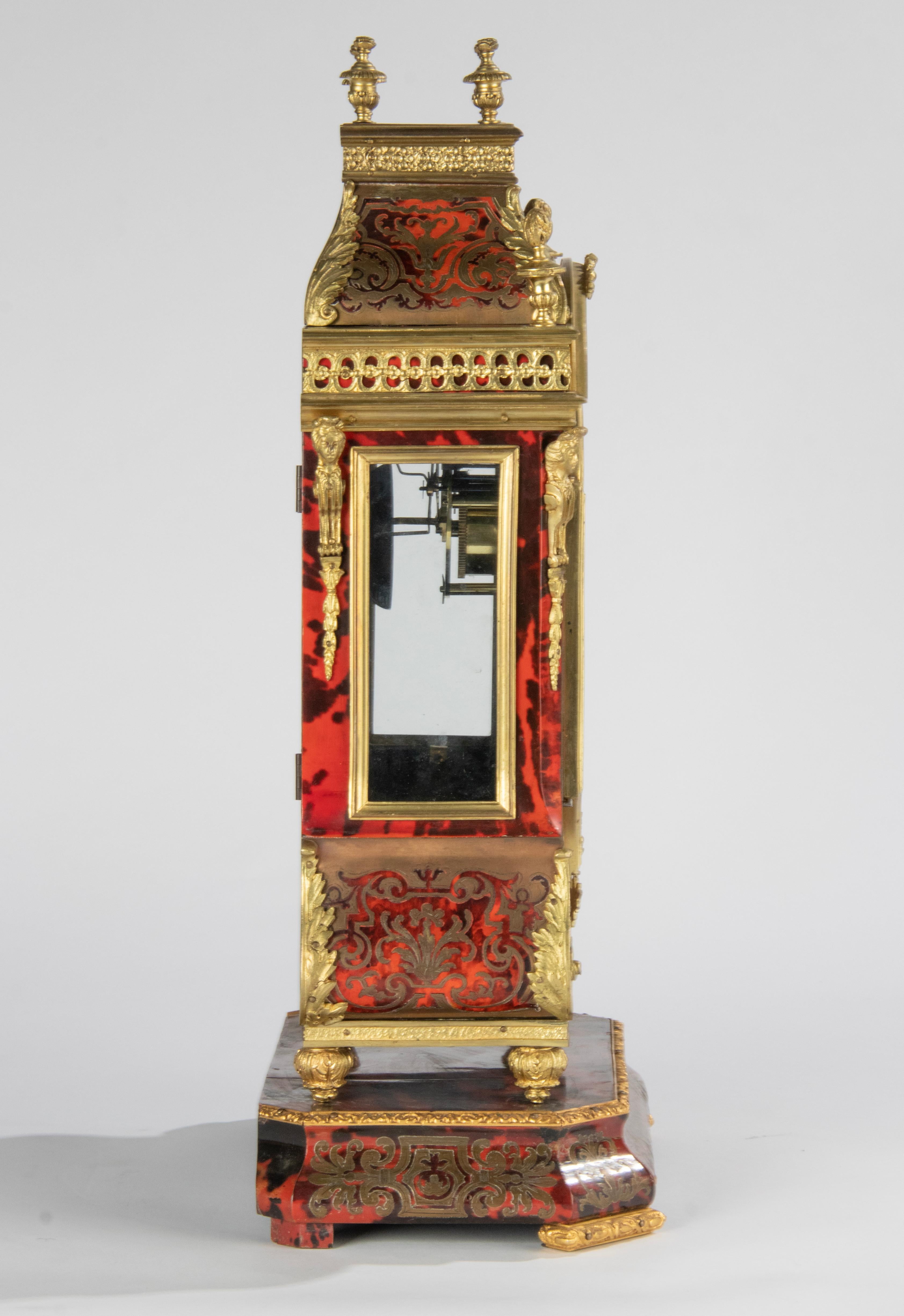 Late 19th Century Boulle Style Marquetry Mantel Clock ‘Religieuse’ 4
