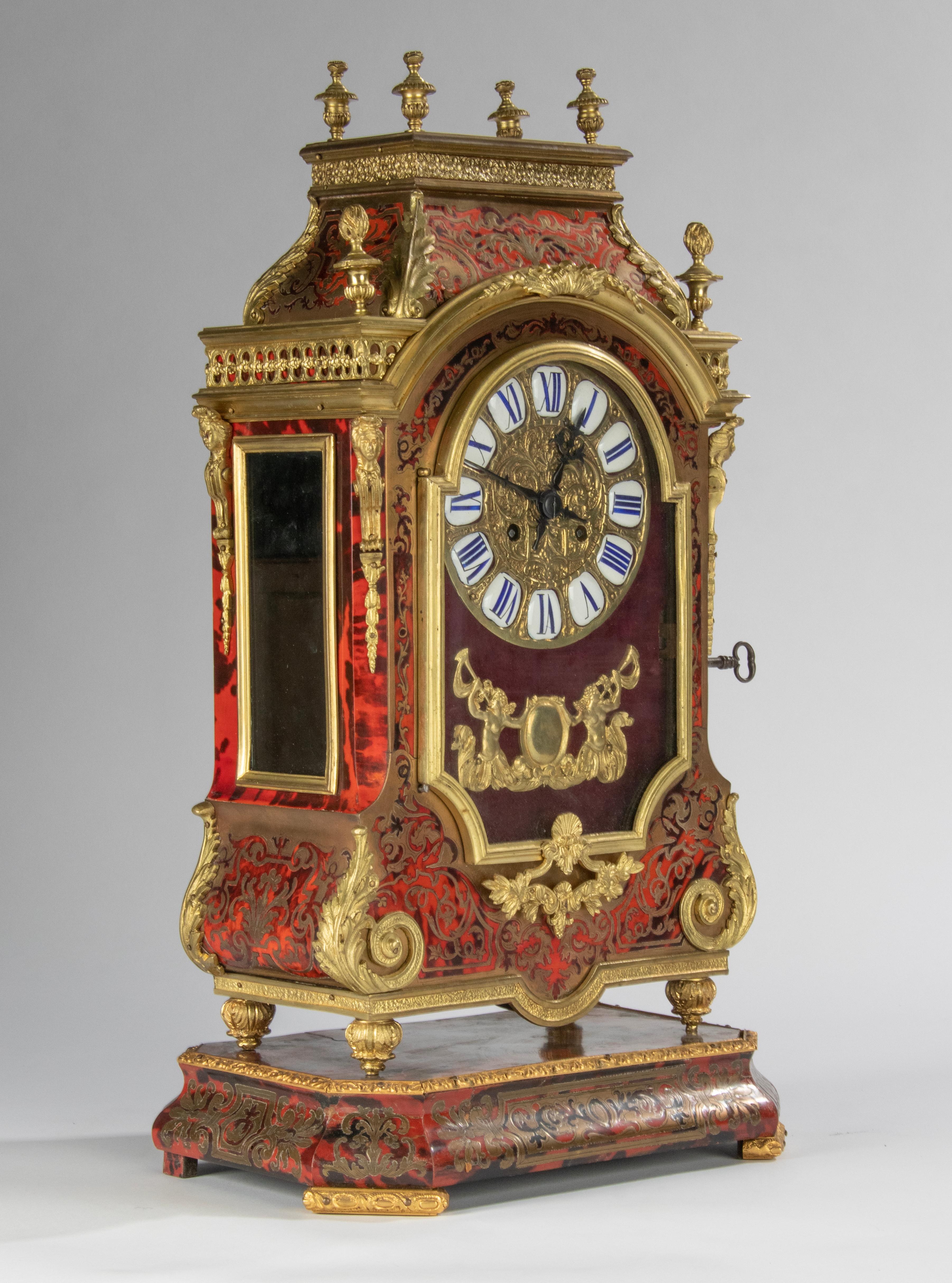 Late 19th Century Boulle Style Marquetry Mantel Clock ‘Religieuse’ 5