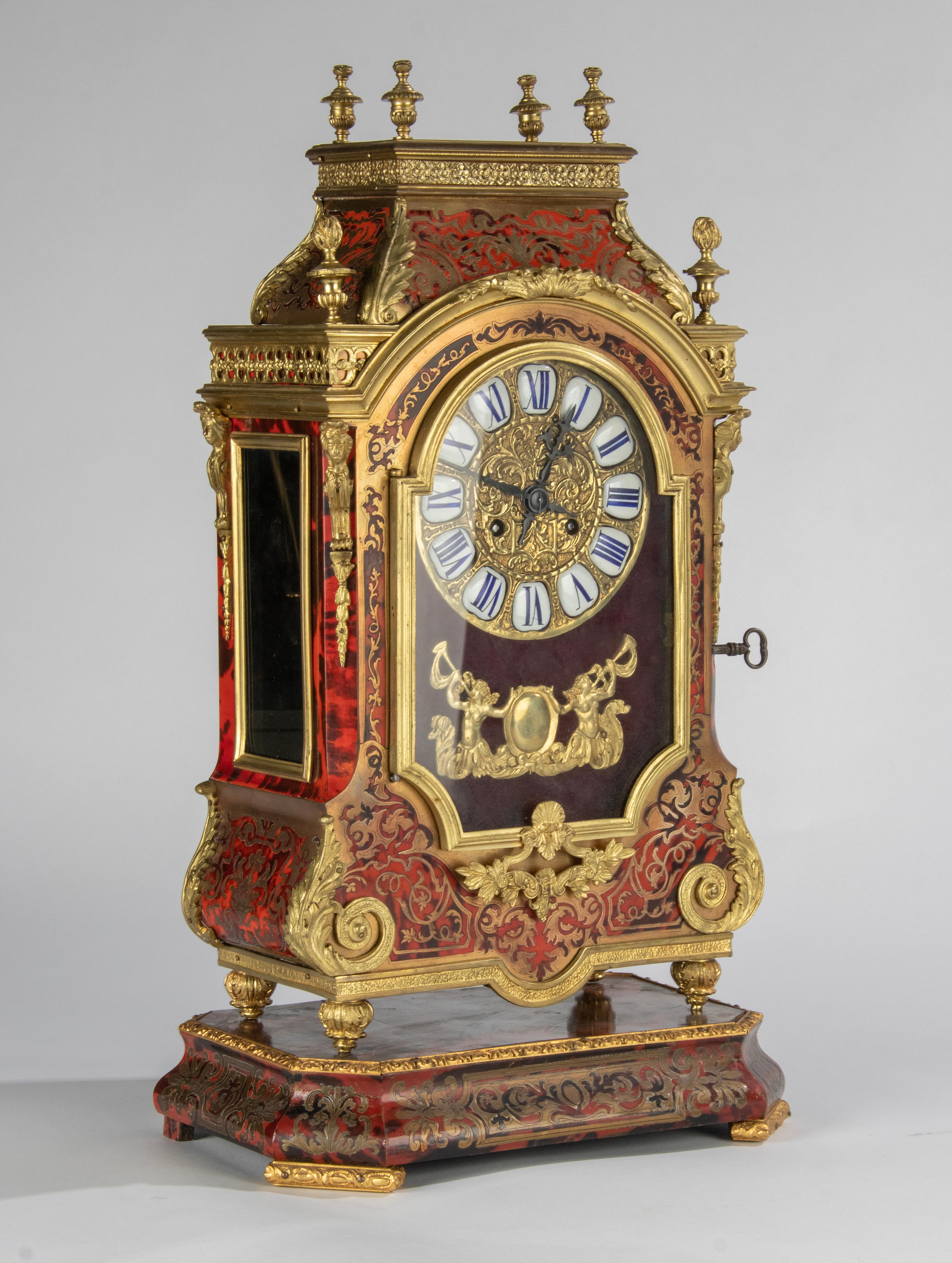 Late 19th Century Boulle Style Marquetry Mantel Clock ‘Religieuse’ 7