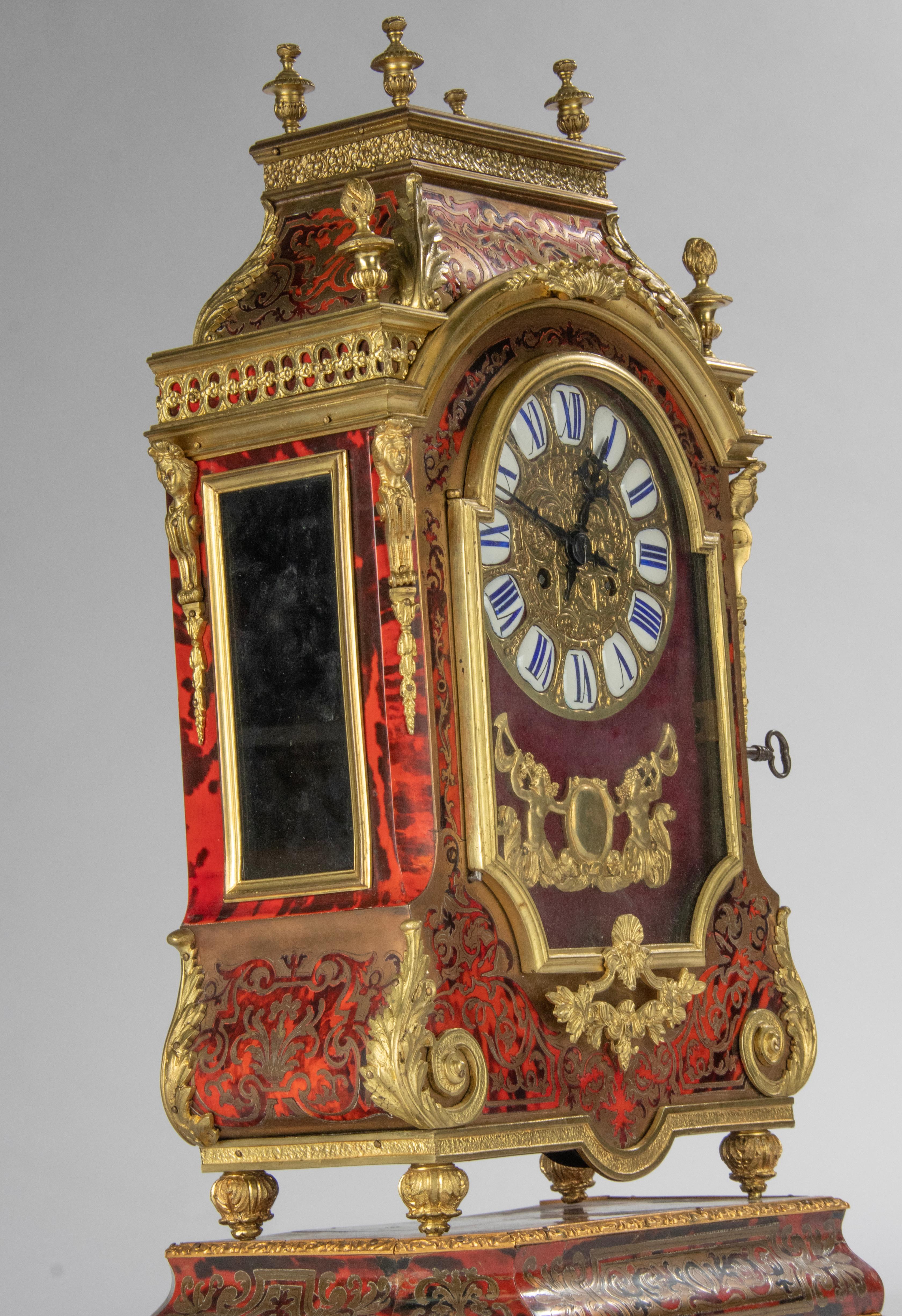 Late 19th Century Boulle Style Marquetry Mantel Clock ‘Religieuse’ 9