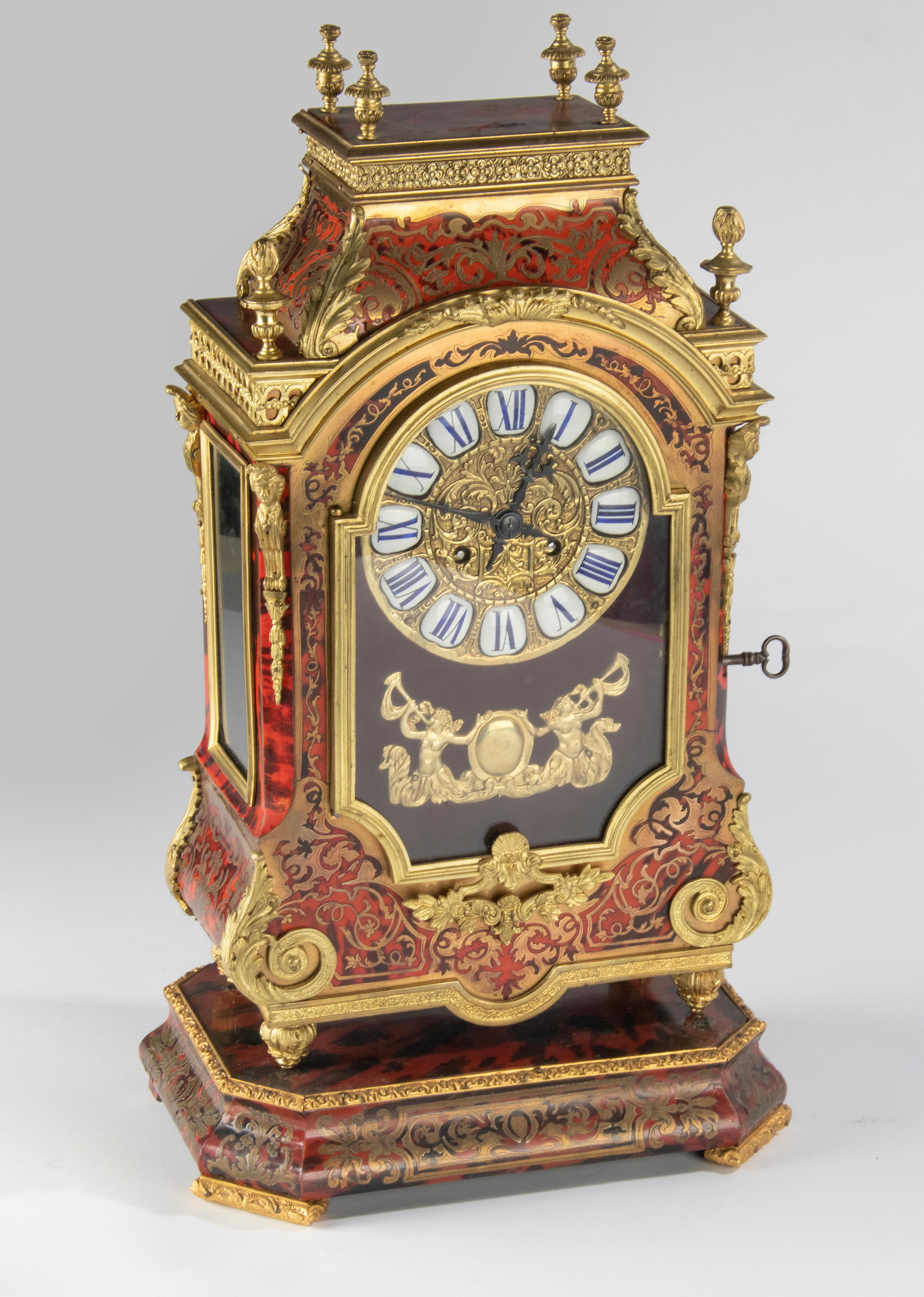 Late 19th Century Boulle Style Marquetry Mantel Clock ‘Religieuse’ 11