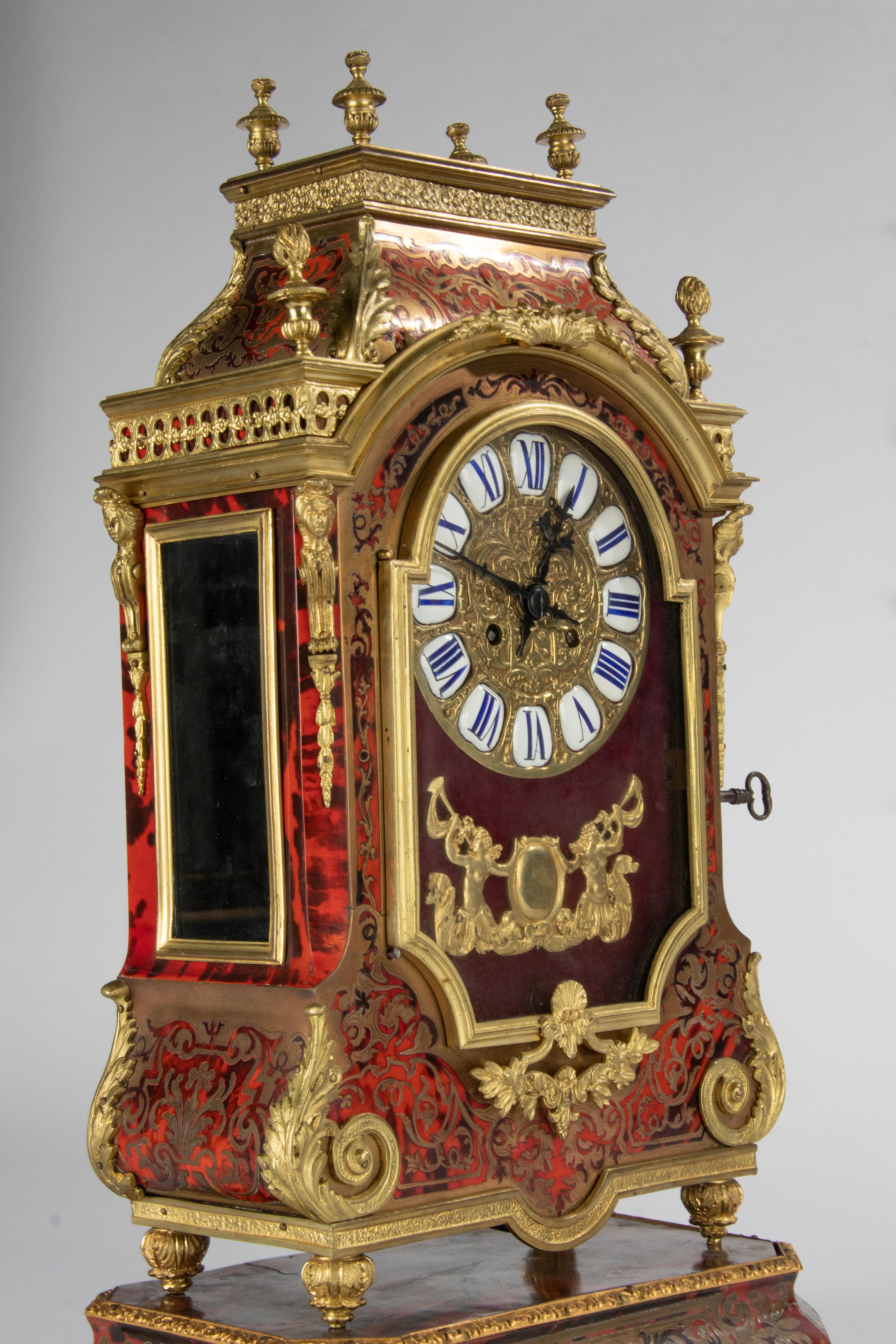 Late 19th Century Boulle Style Marquetry Mantel Clock ‘Religieuse’ 13