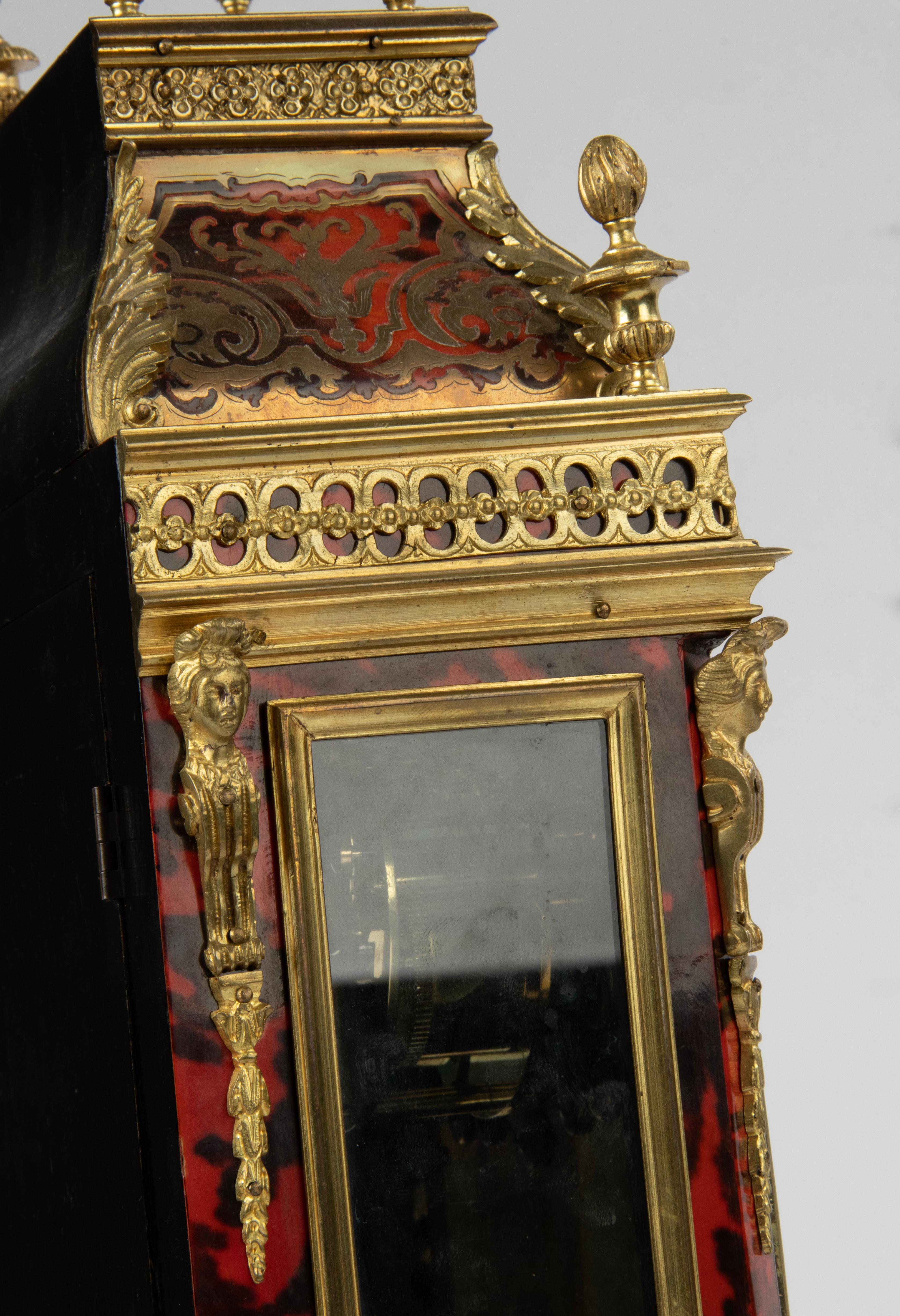 Late 19th Century Boulle Style Marquetry Mantel Clock ‘Religieuse’ 2
