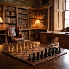 Late 19th Century Boxwood And Ebonised Staunton Chess Set