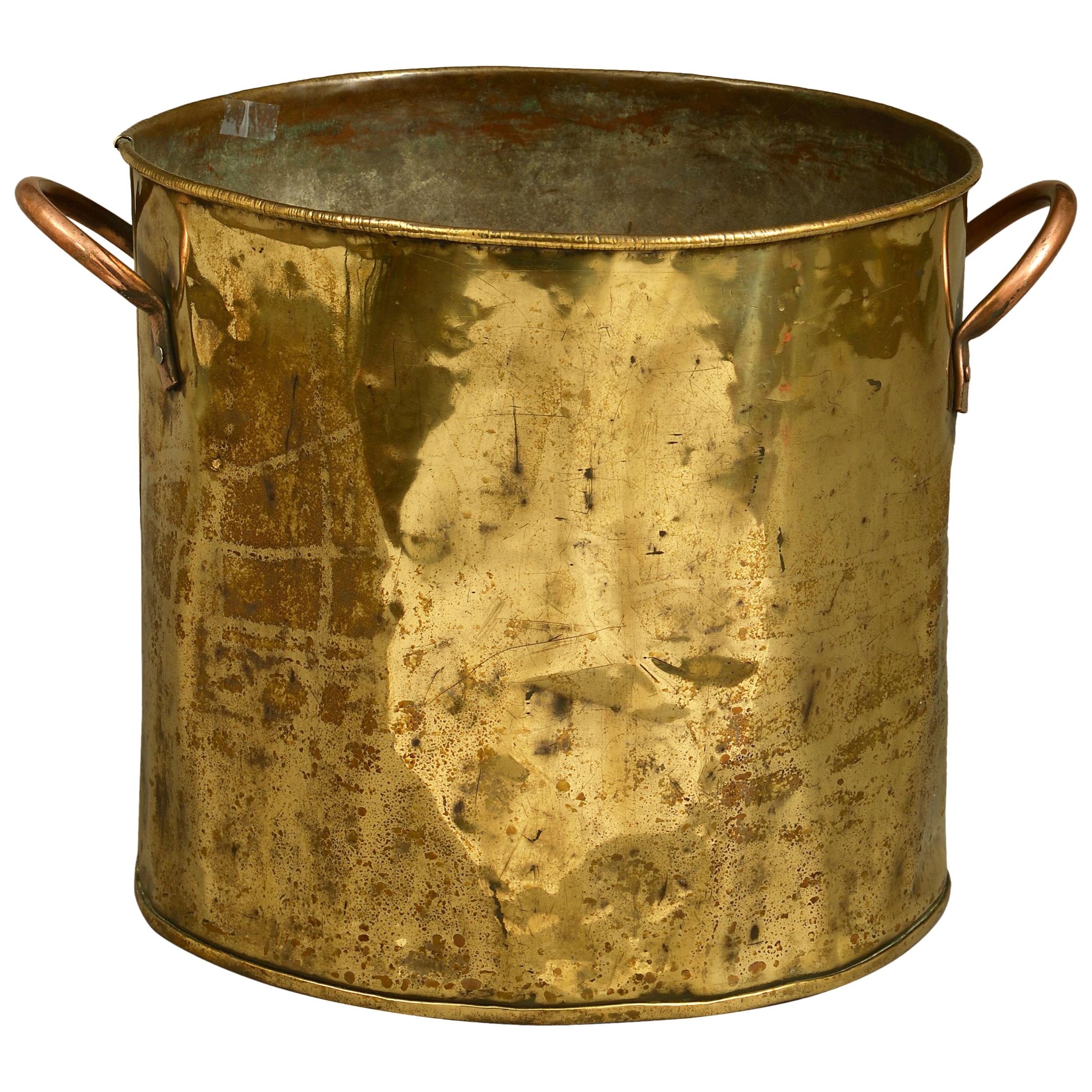 Late 19th Century Brass and Copper Log Bin