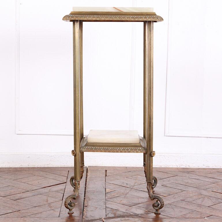 Late 19th Century Brass and Onxy Pedestal Stand Plant Stand 5